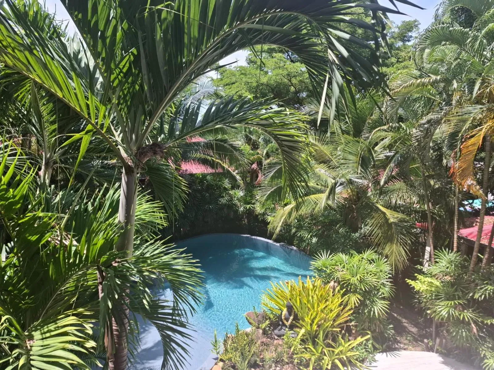 Pool view in Jade cottages