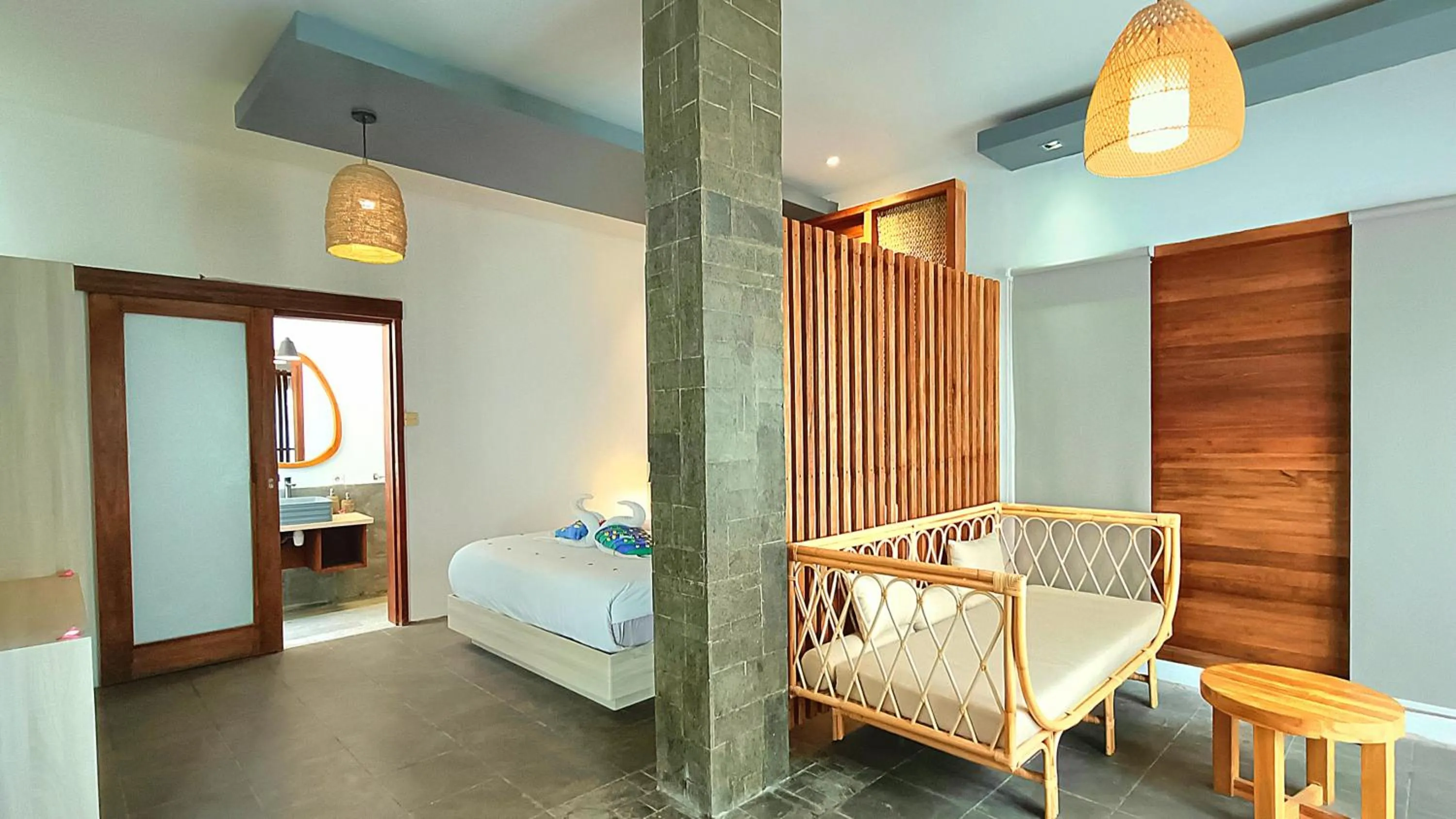 Seating area, Bed in Kies Villas Lombok
