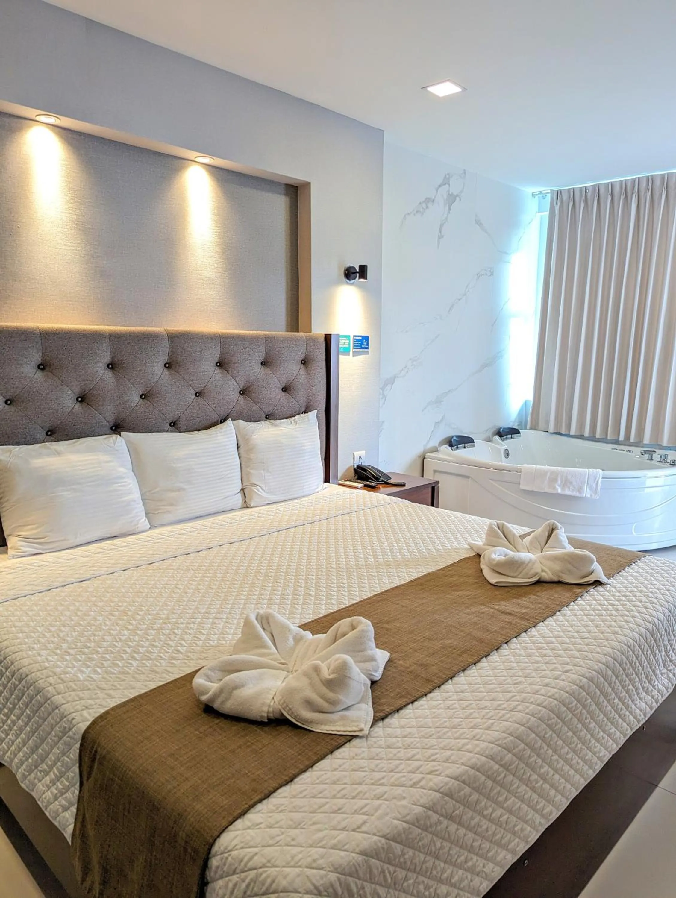 Hot Tub, Bed in Hotel Cayuga