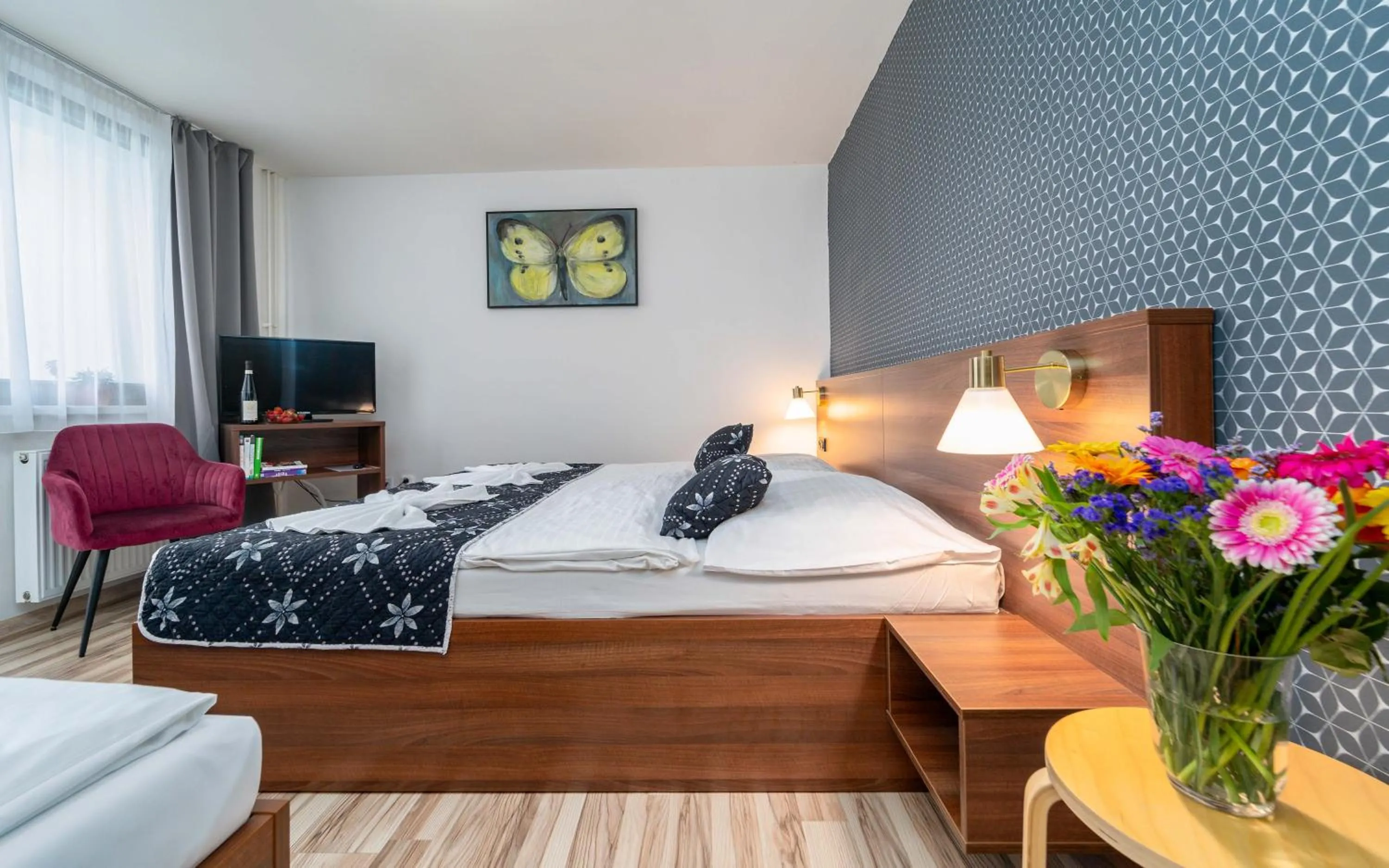 Bed in Hotel Vincent