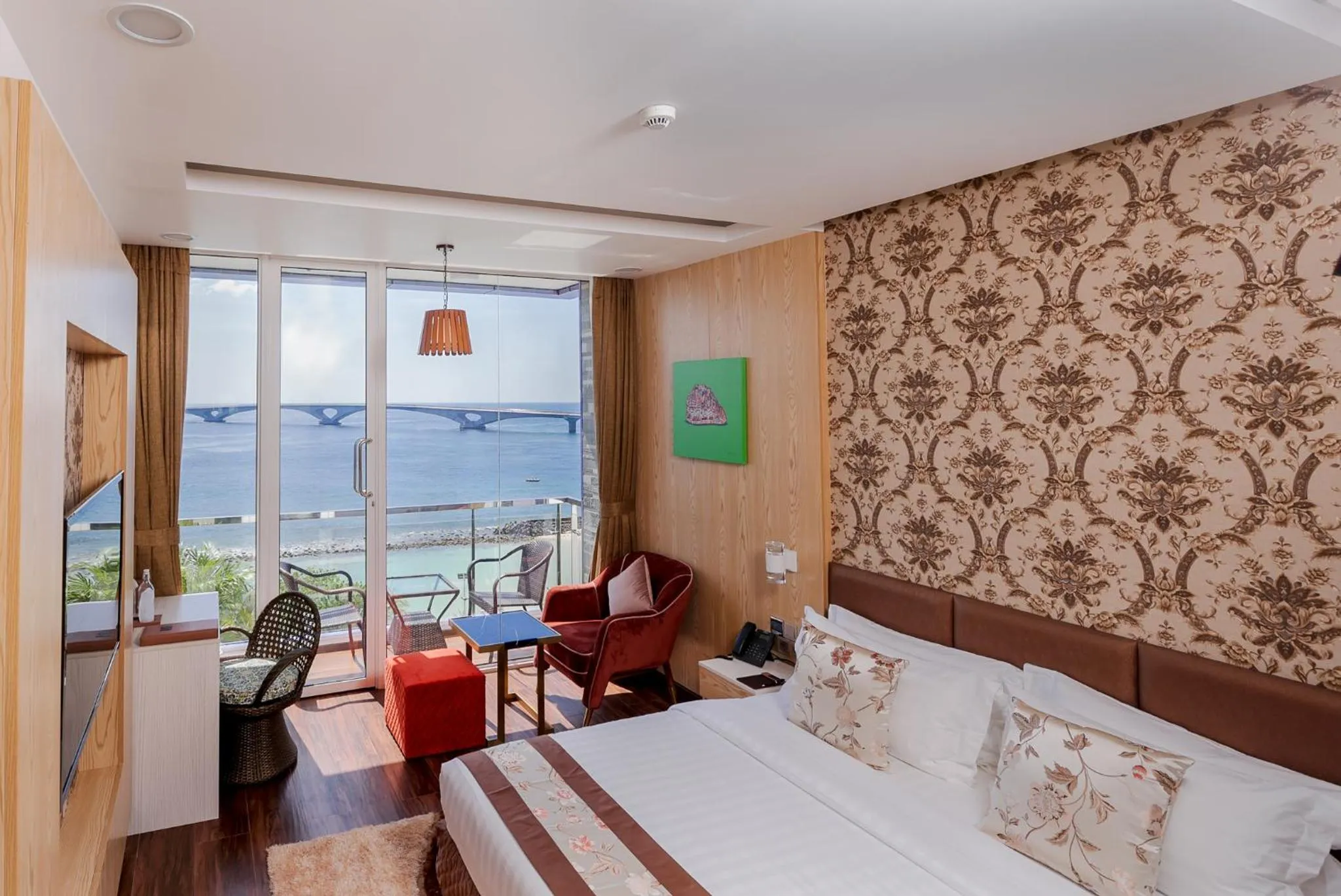 Bed in Summer Beach Maldives