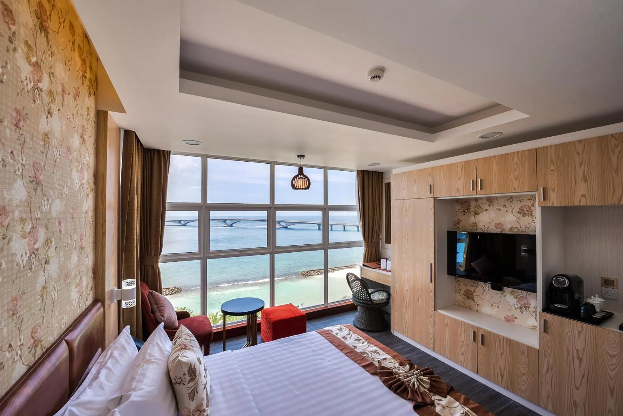 Bed in Summer Beach Maldives