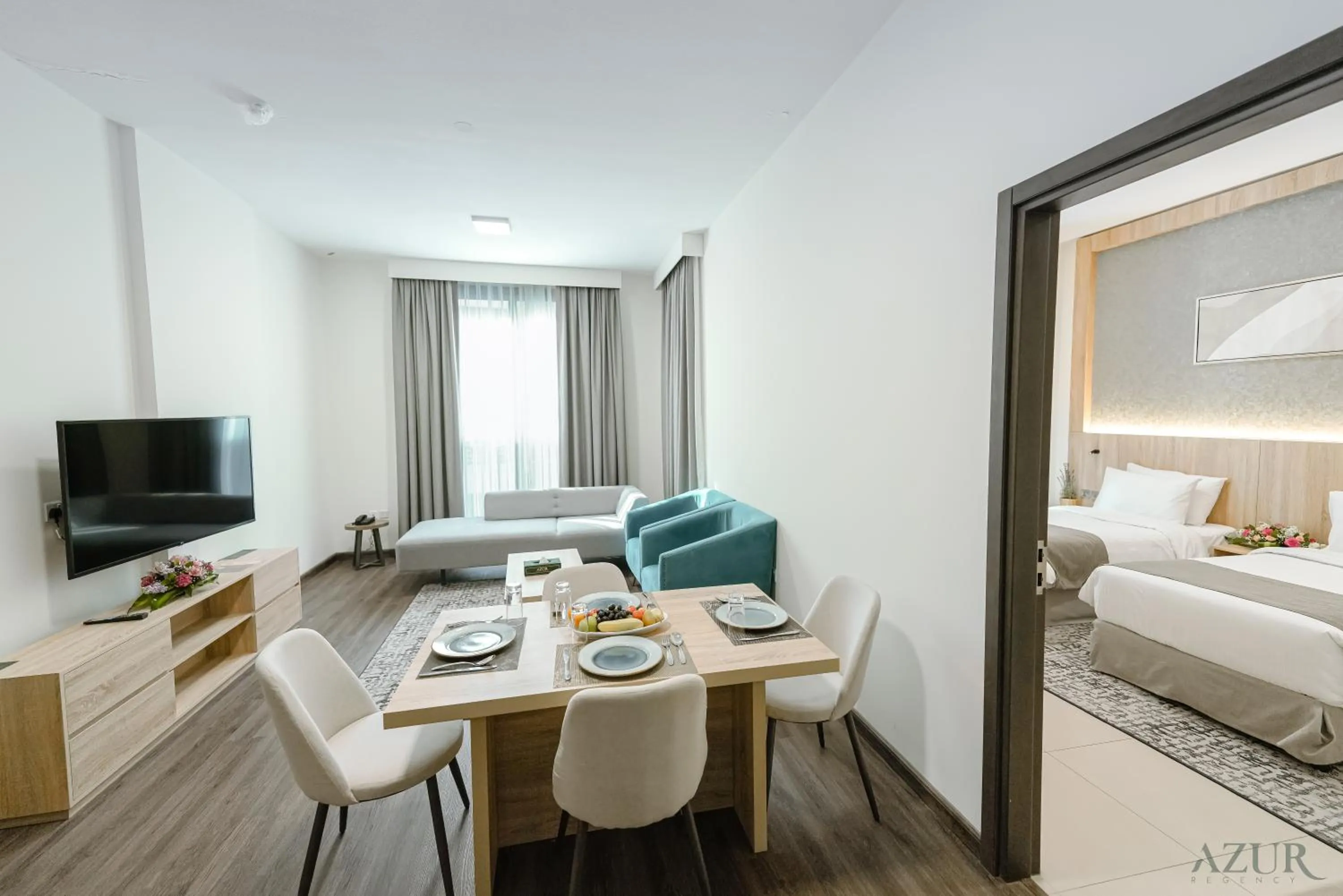 Bed in Azur Regency Hotel Apartments