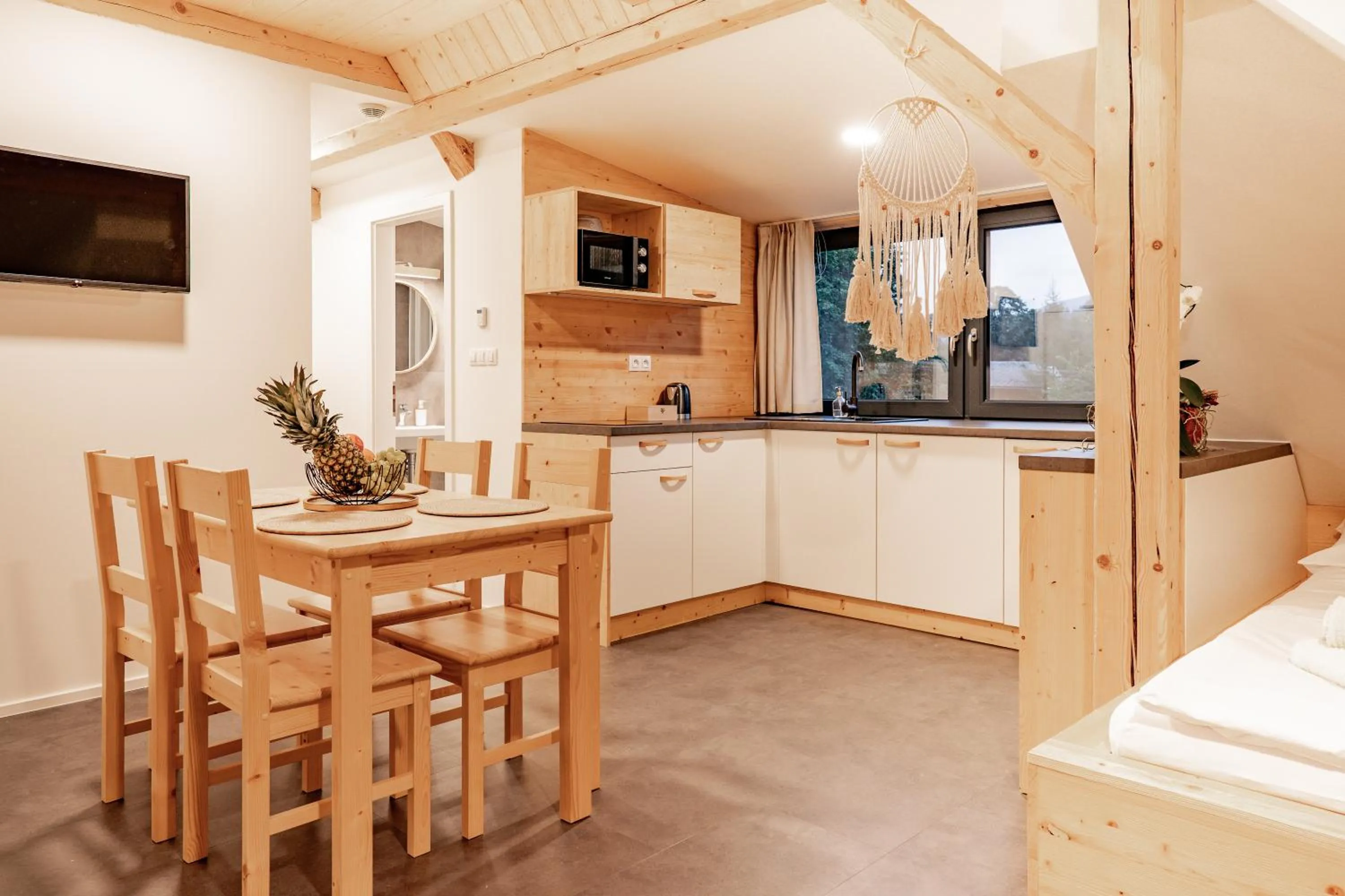 Kitchen or kitchenette in Apartmány NONE