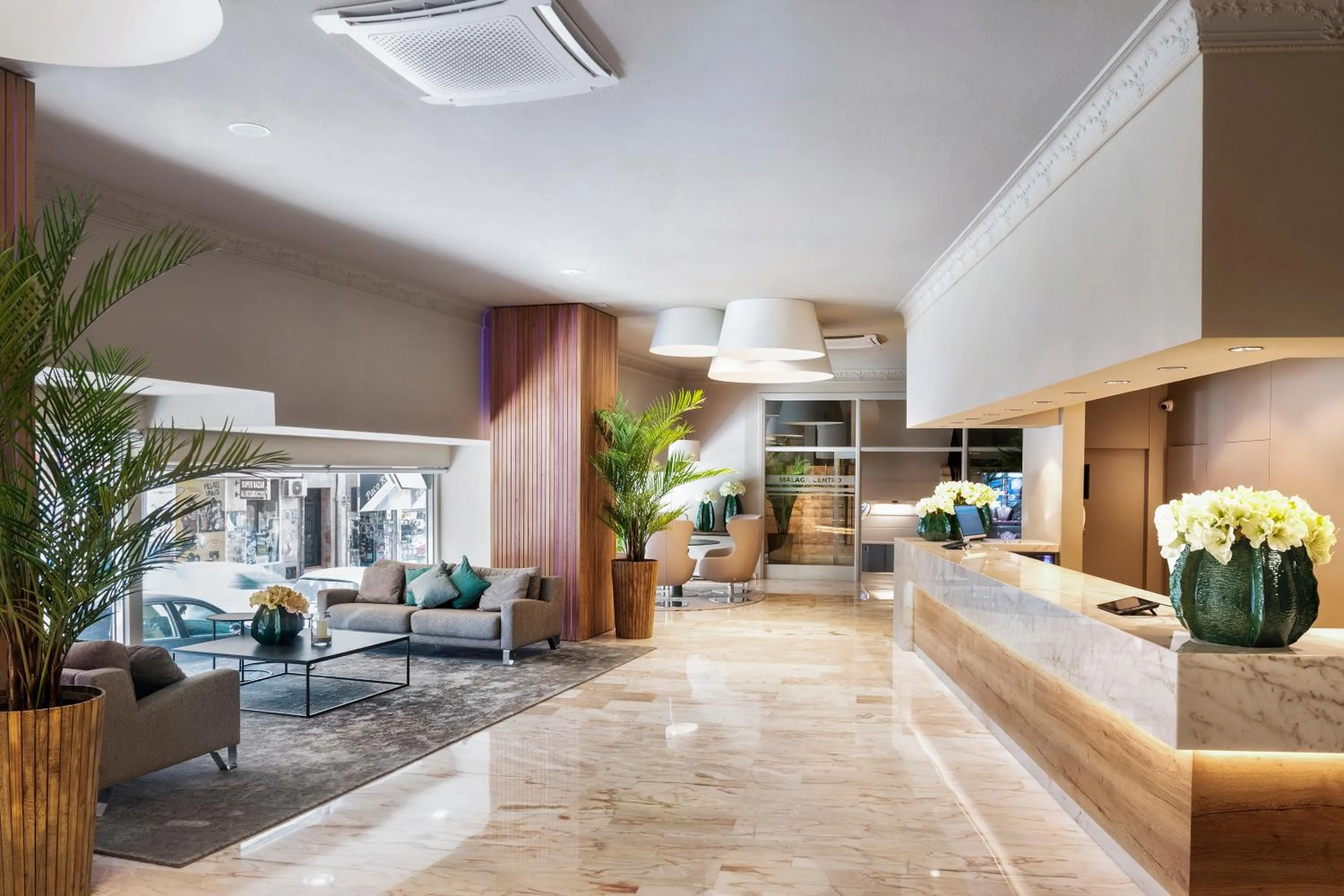 Lobby or reception in Salles Hotel Málaga Centro