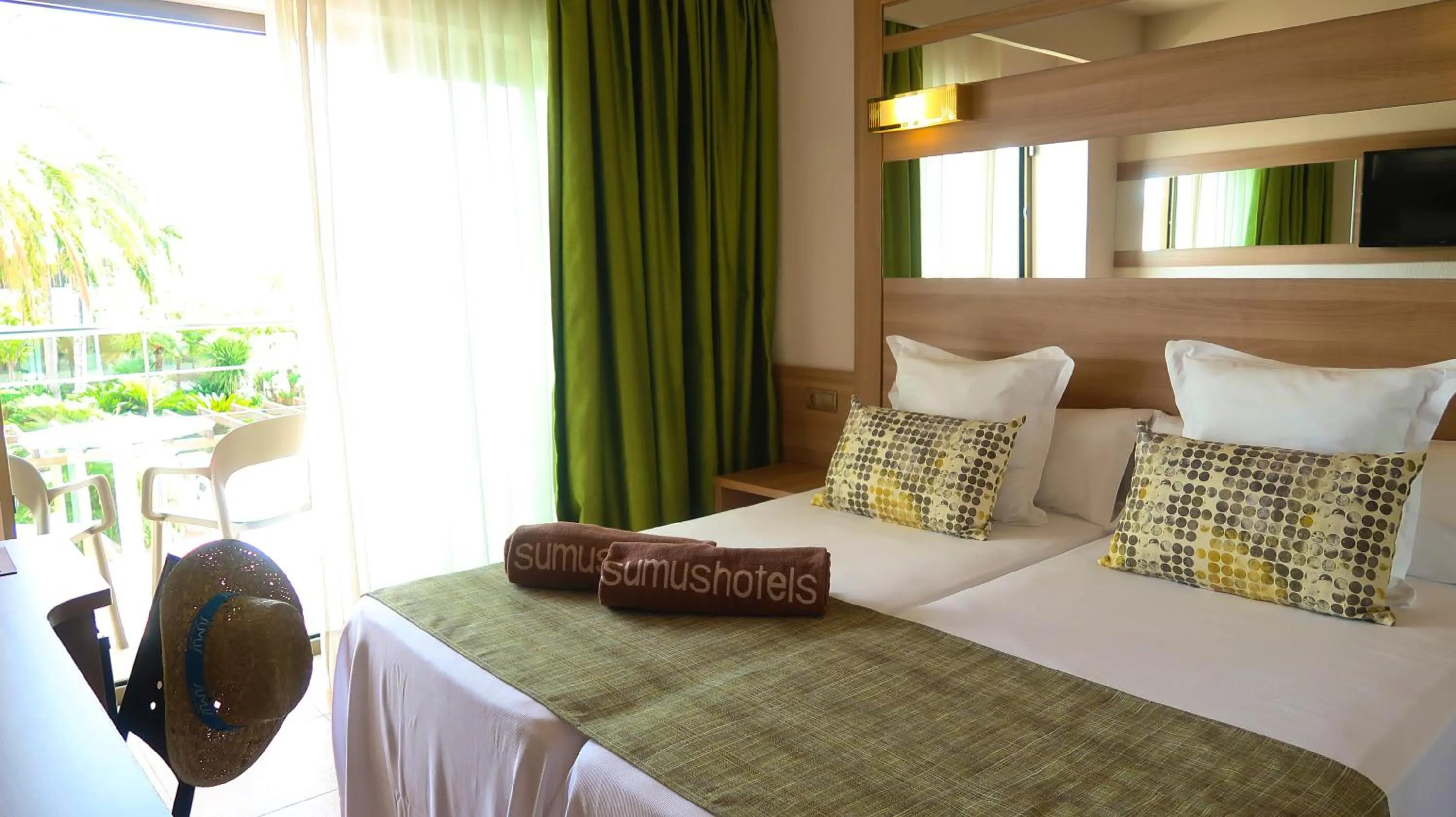 Pool view, Bed in Sumus Hotel Stella and Spa 4S Adults Recommended