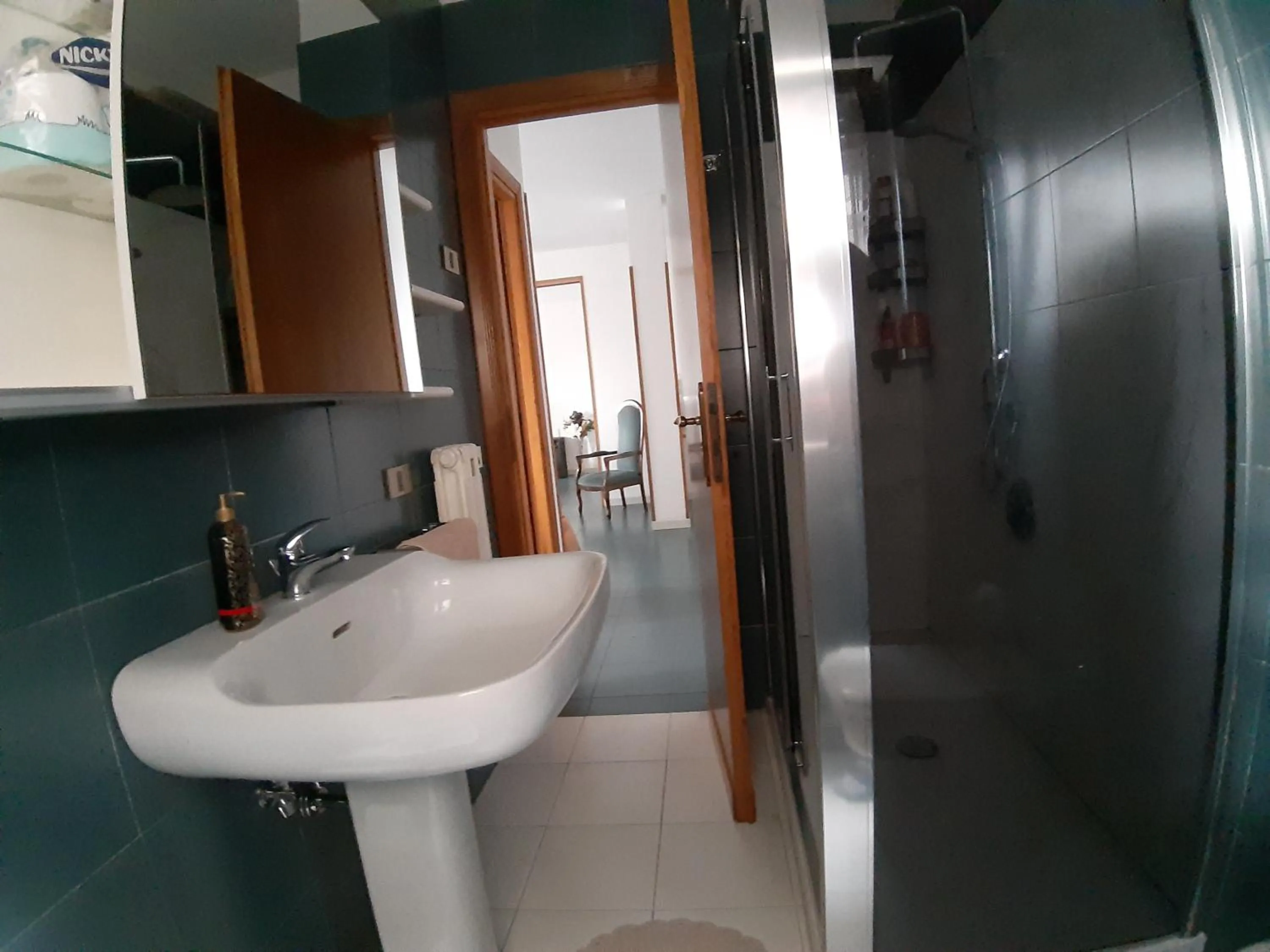 Bathroom in Spazioso appartamento sul lungomare di Nettuno