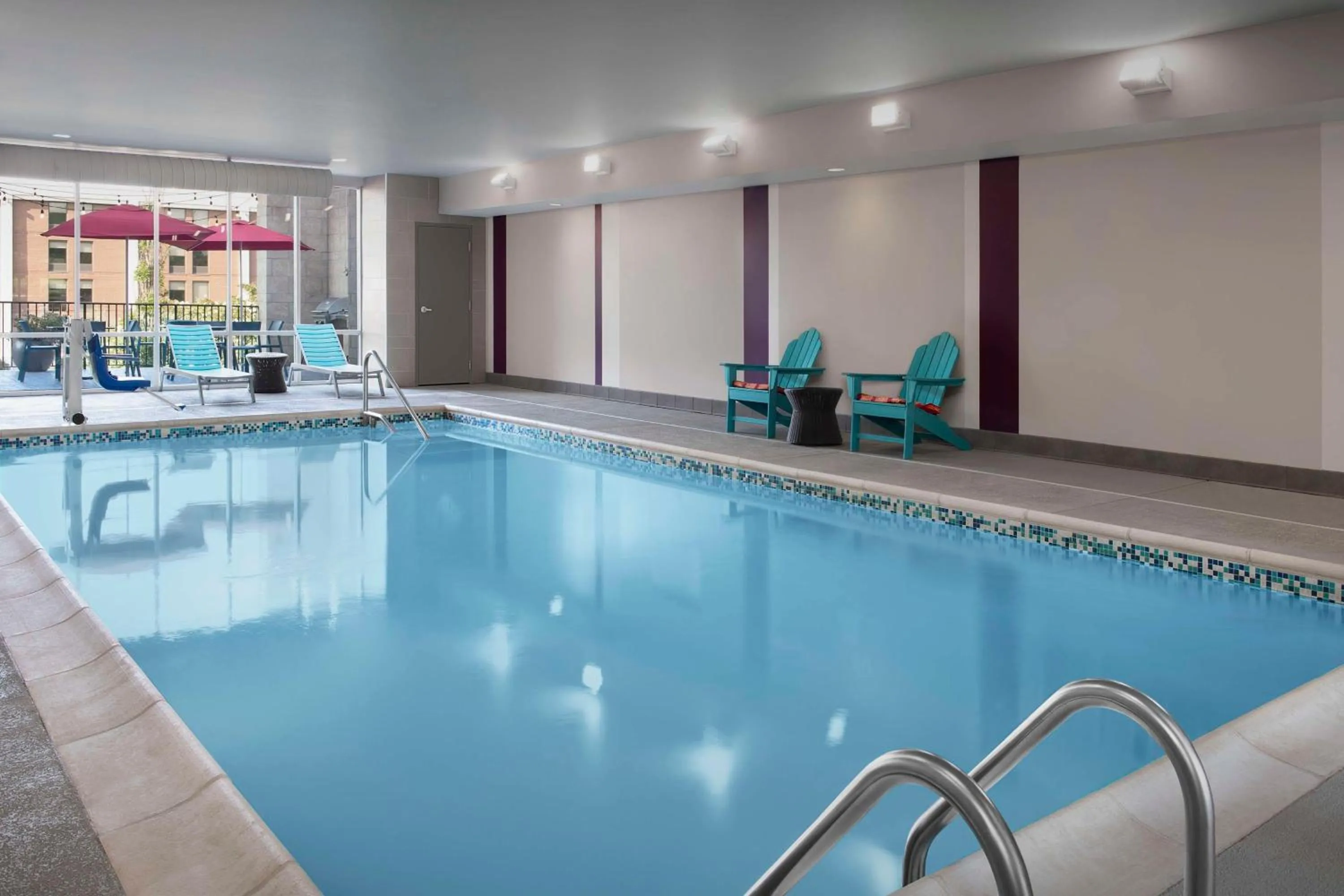 Pool view in Home2 Suites by Hilton Greensboro Airport, NC