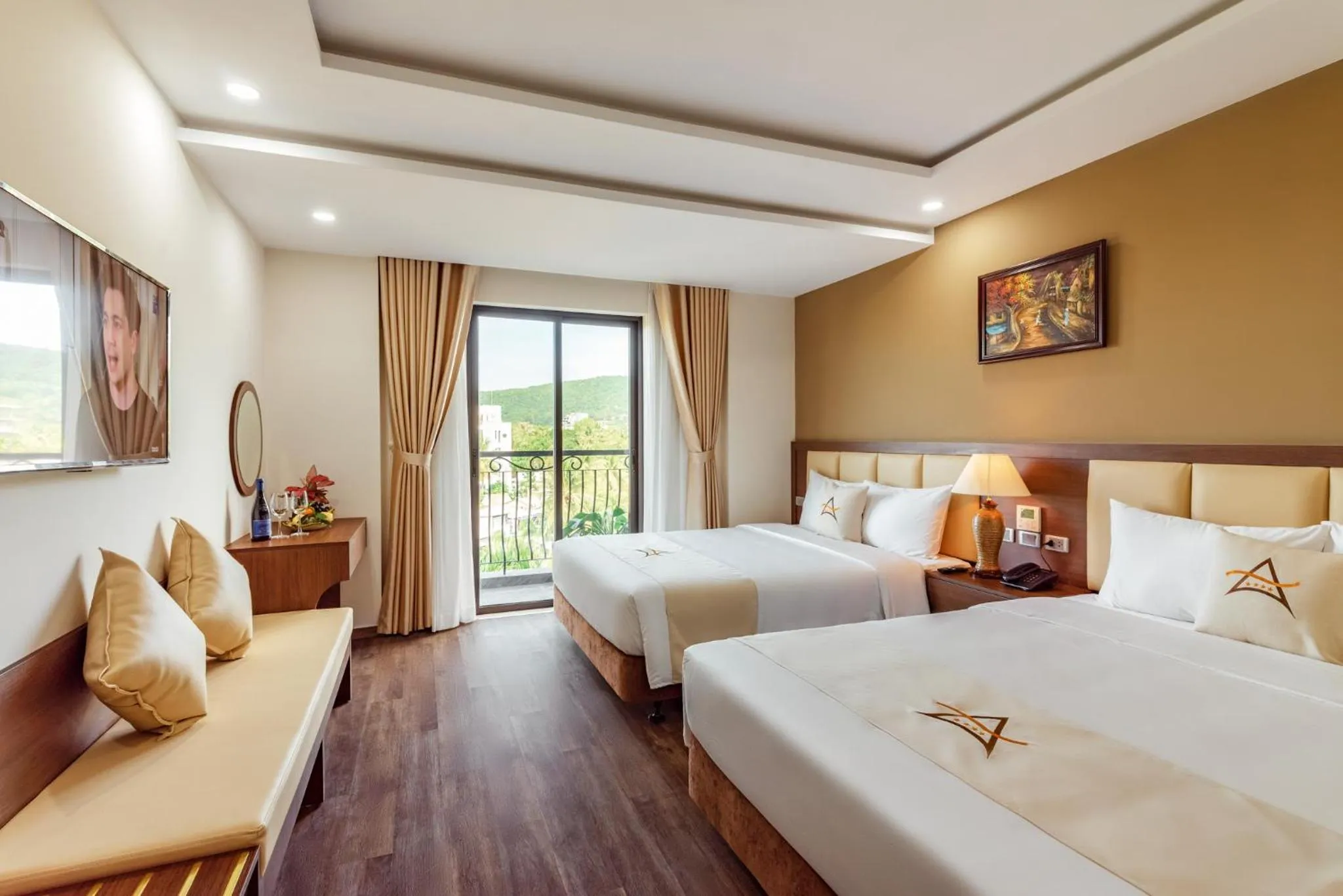 Bed in Aquasun Hotel Phu Quoc