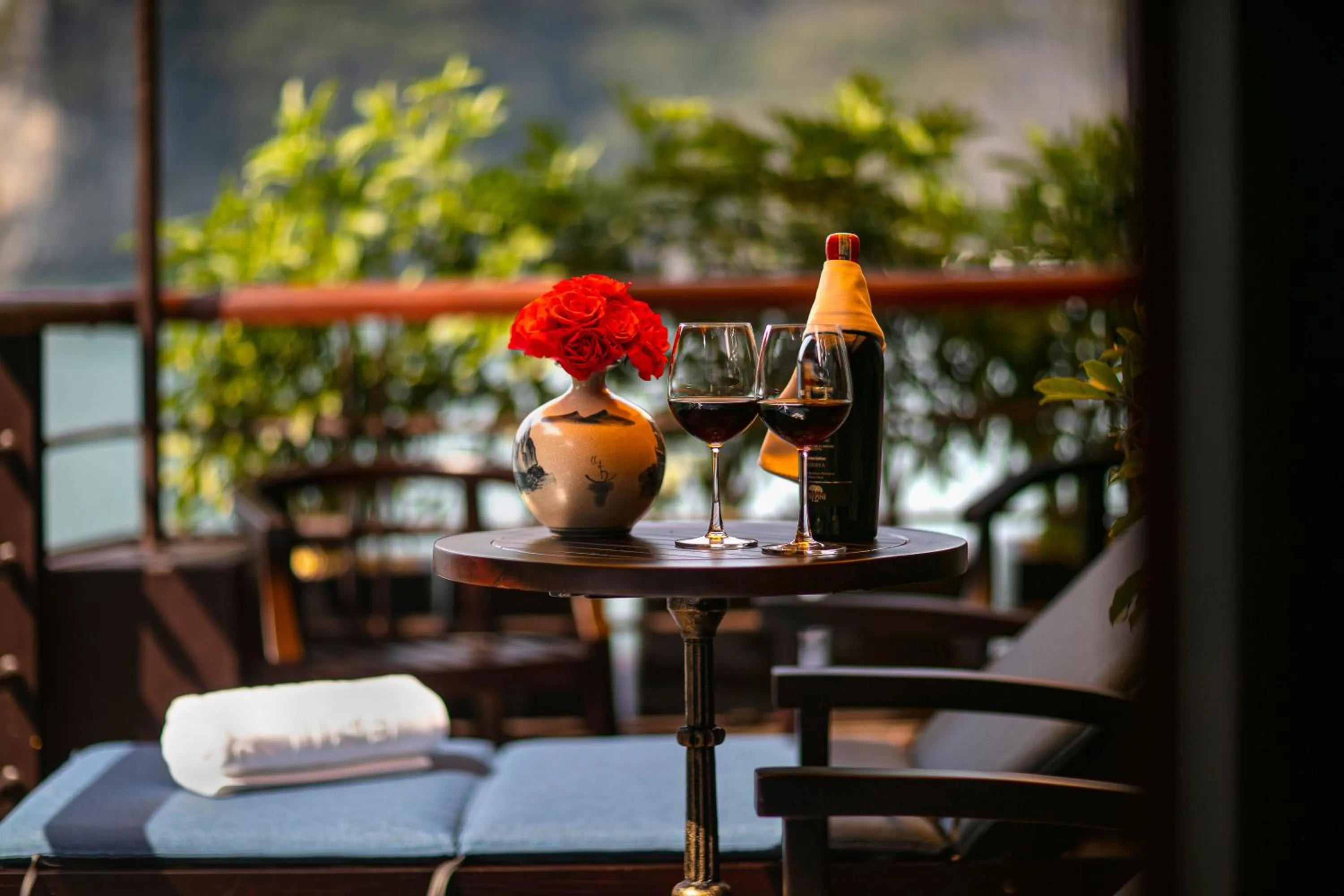 Balcony/Terrace in Nostalgia Halong Cruise