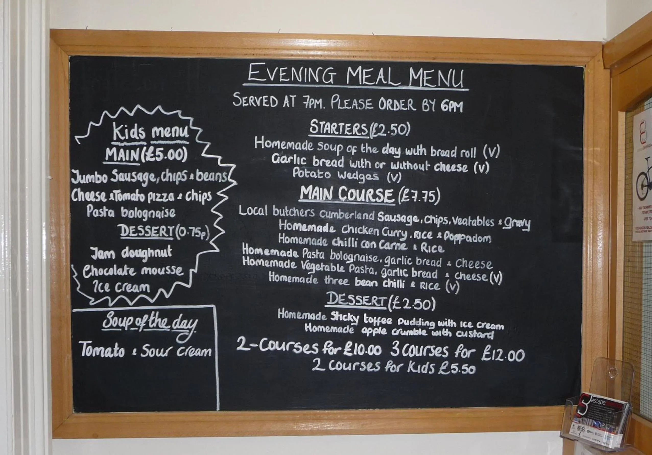 Dinner in Ingleton Hostel