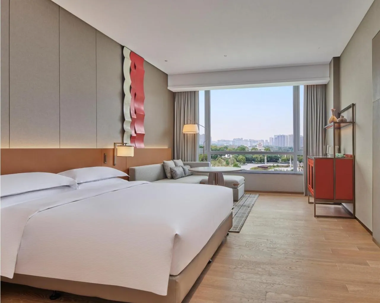 Bed in DoubleTree by Hilton Jiangxi Fuzhou