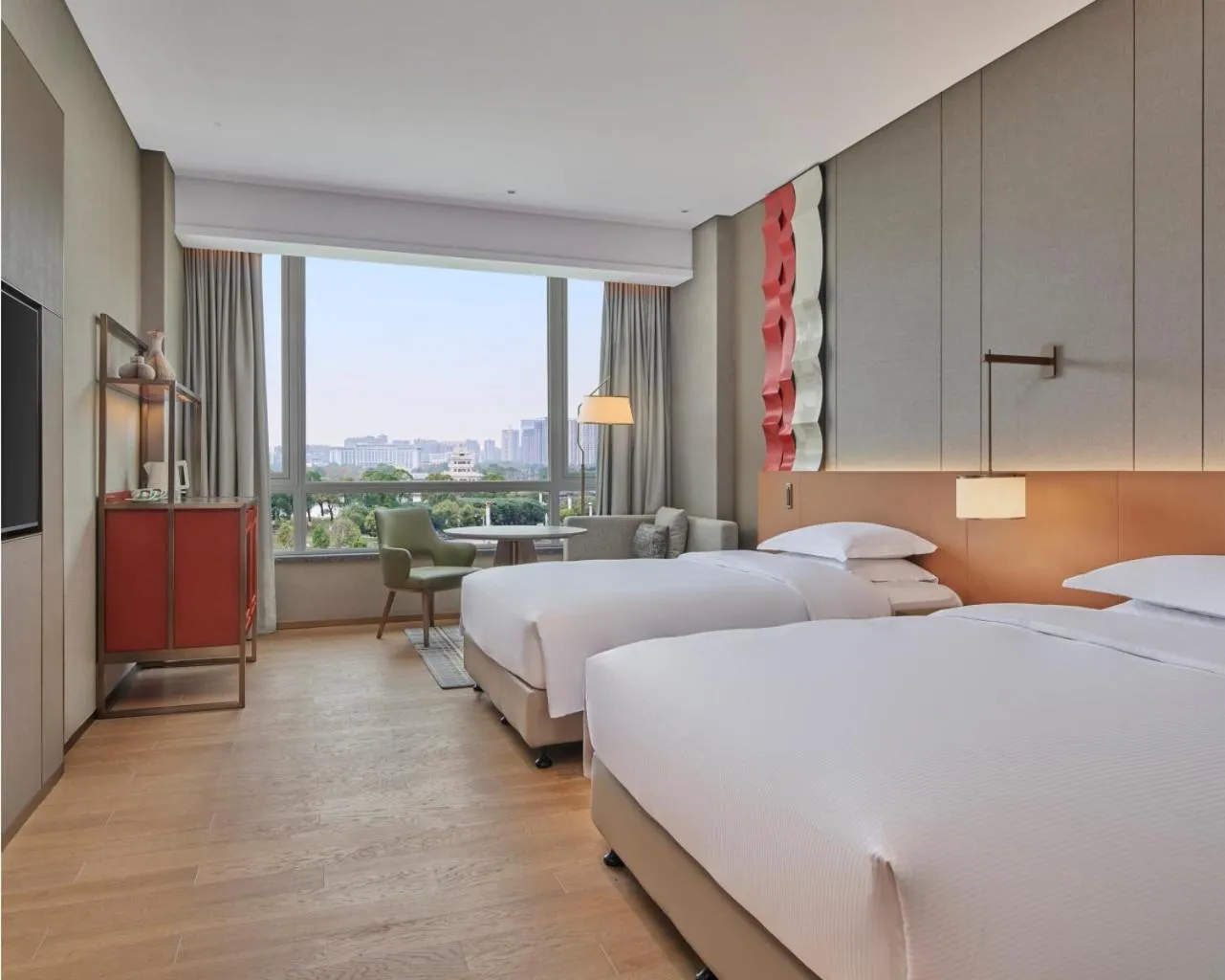 Bed in DoubleTree by Hilton Jiangxi Fuzhou