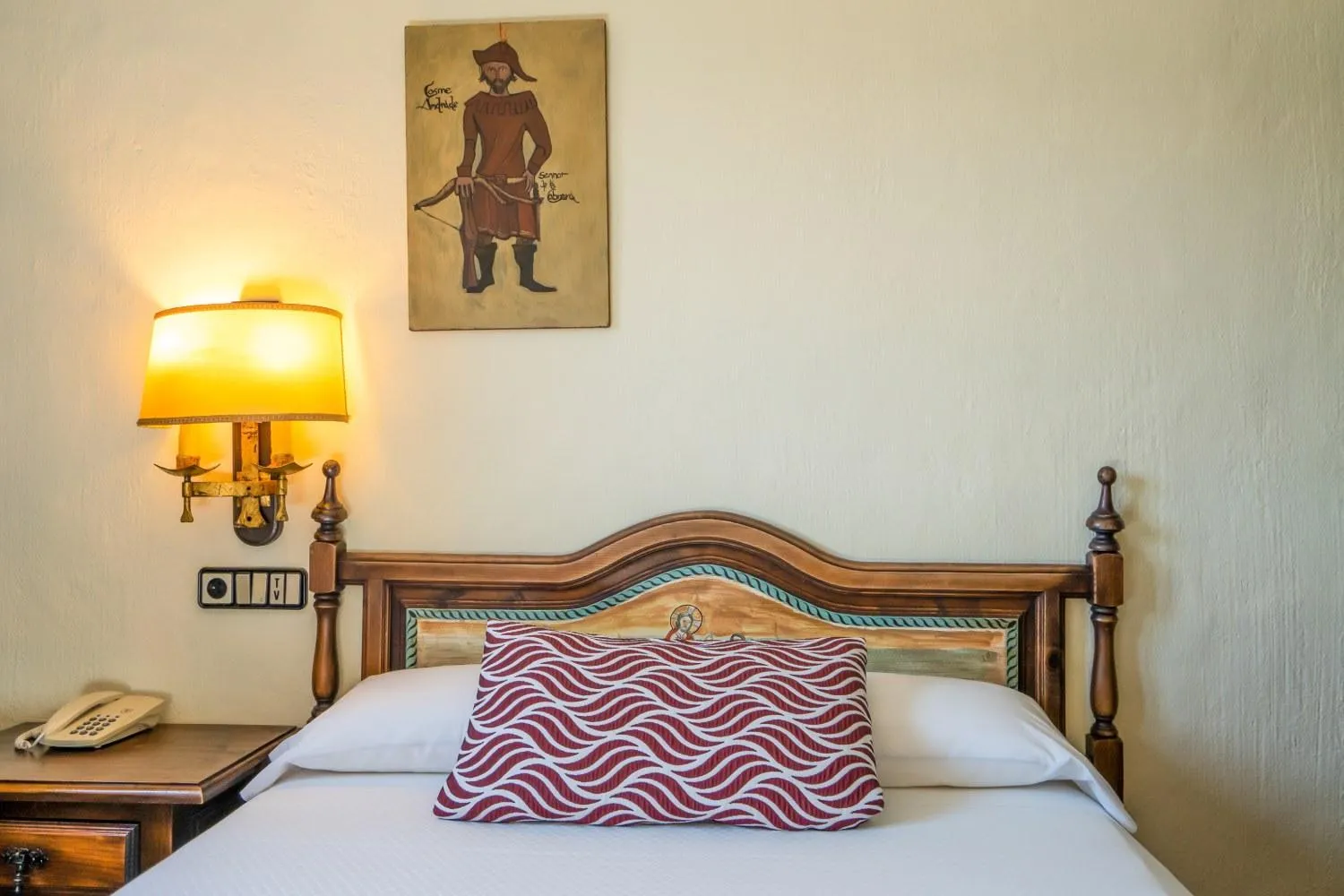 Decorative detail, Bed in Hotel Temple Ponferrada