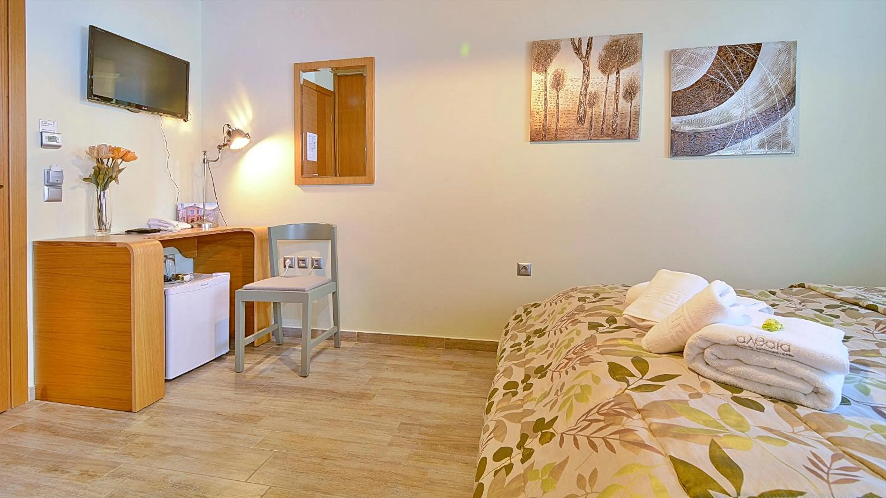 Bed in Dilofo Hotel Luxury Suites