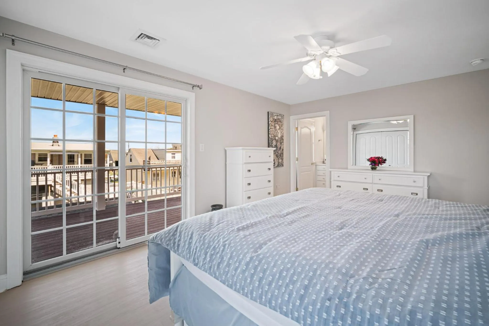 Bedroom, Bed in Exquisitely Large Home Block and a half to Beach