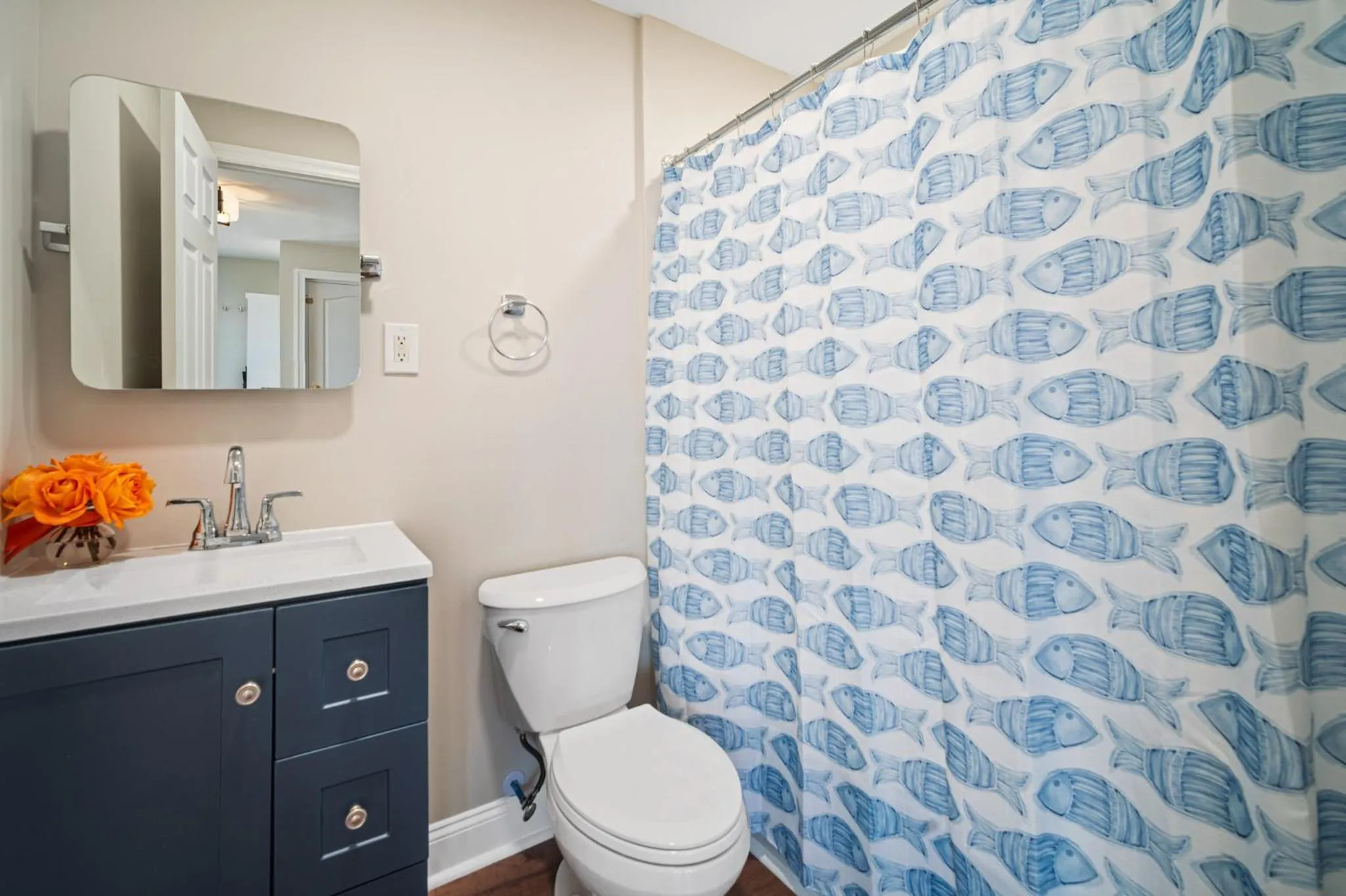 Bathroom in Exquisitely Large Home Block and a half to Beach