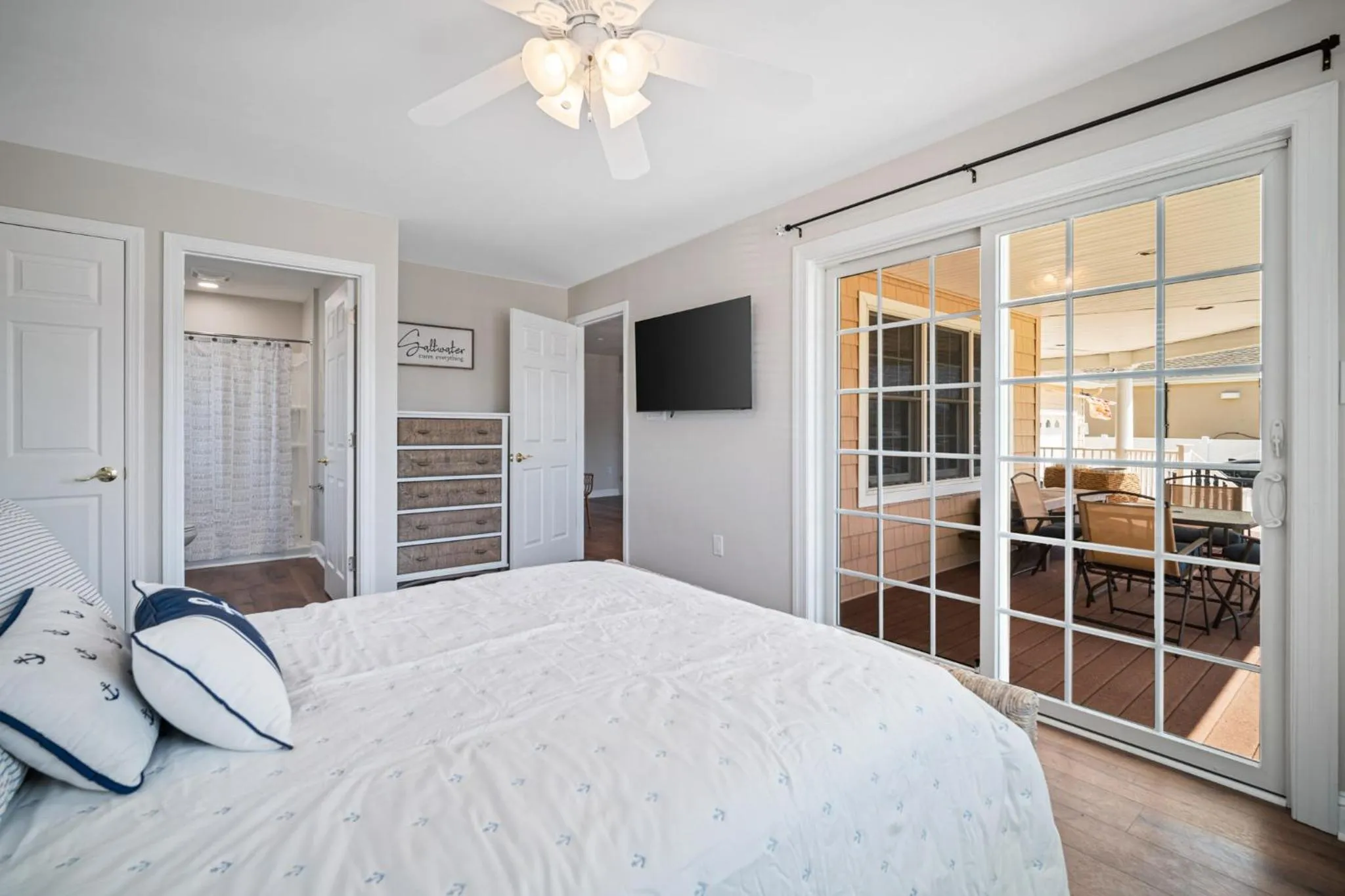 Bedroom, Bed in Exquisitely Large Home Block and a half to Beach