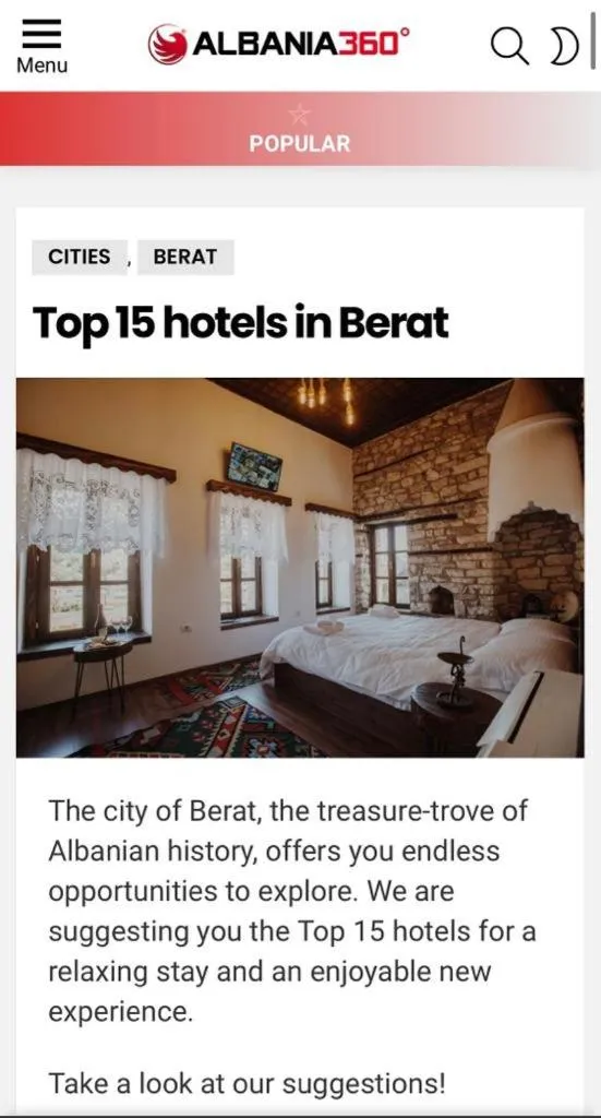 Text overlay in Hotel Mimani