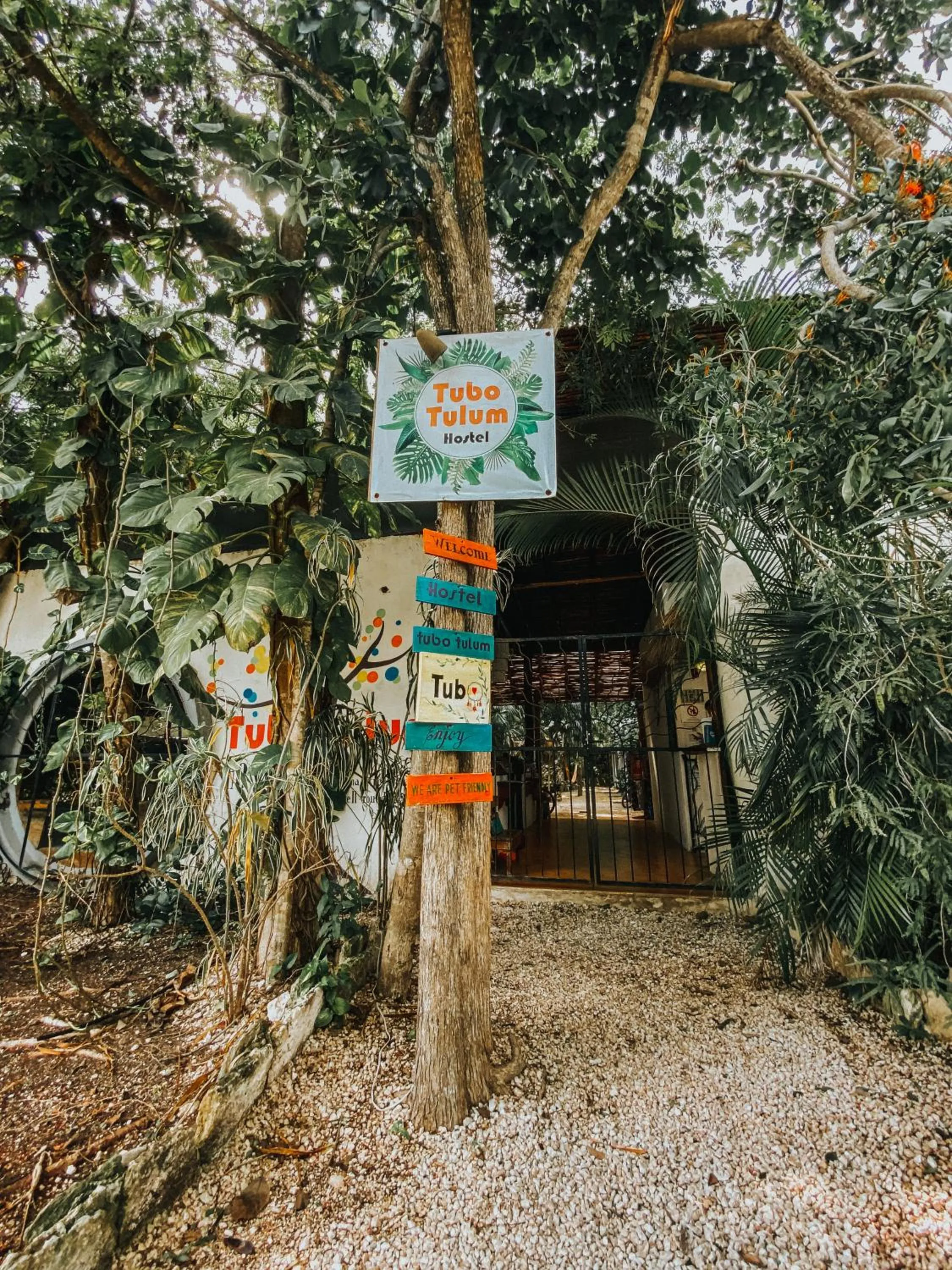 Facade/entrance in Tubo Tulum Hostel