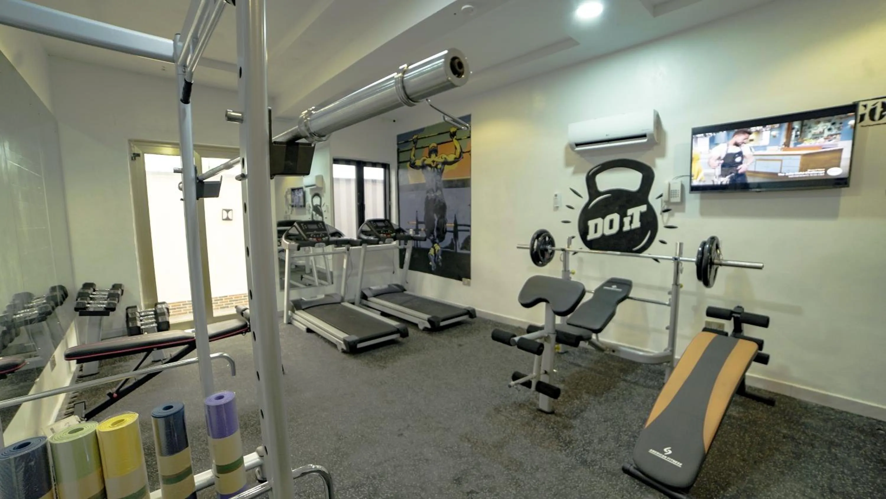 Fitness centre/facilities in 247 Luxury Hotel & Apartment Ajah