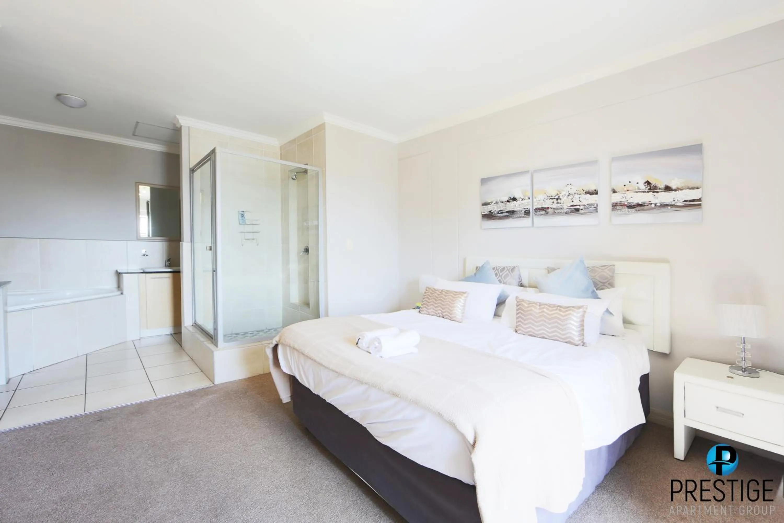 Bedroom, Bed in Prestige Apartments Sandton at Westpoint