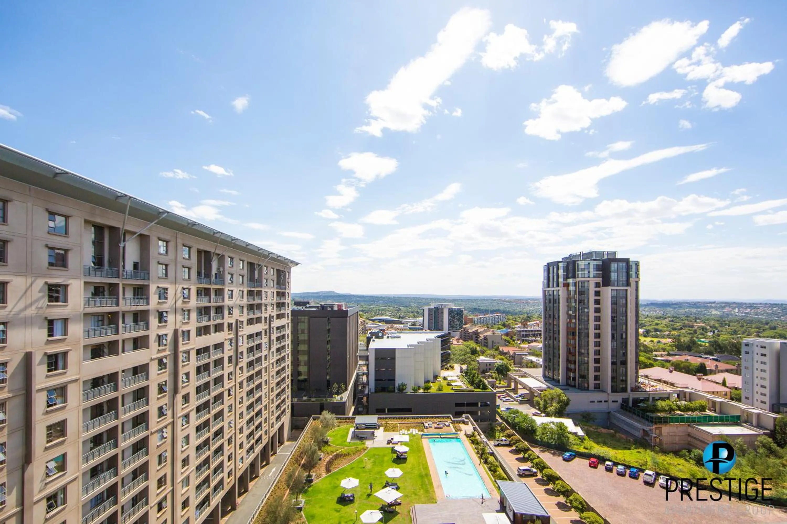 City view in Prestige Apartments Sandton at Westpoint