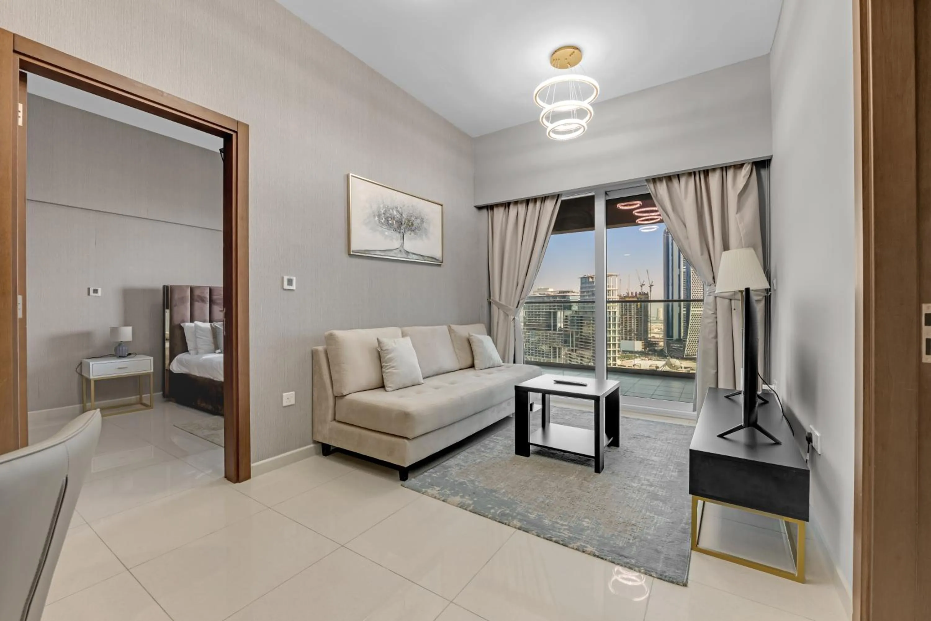 Living room, Bed in Wonderful Reva Aparthotel Downtown