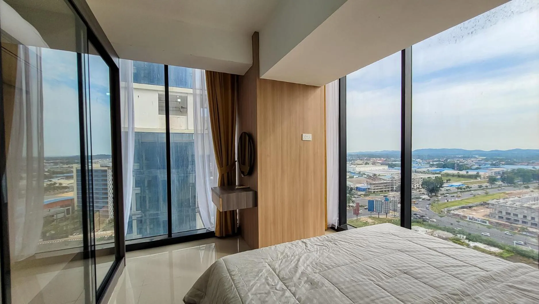 Bed in Palam Mansion at Meisterstadt Pollux Habibie Apartment