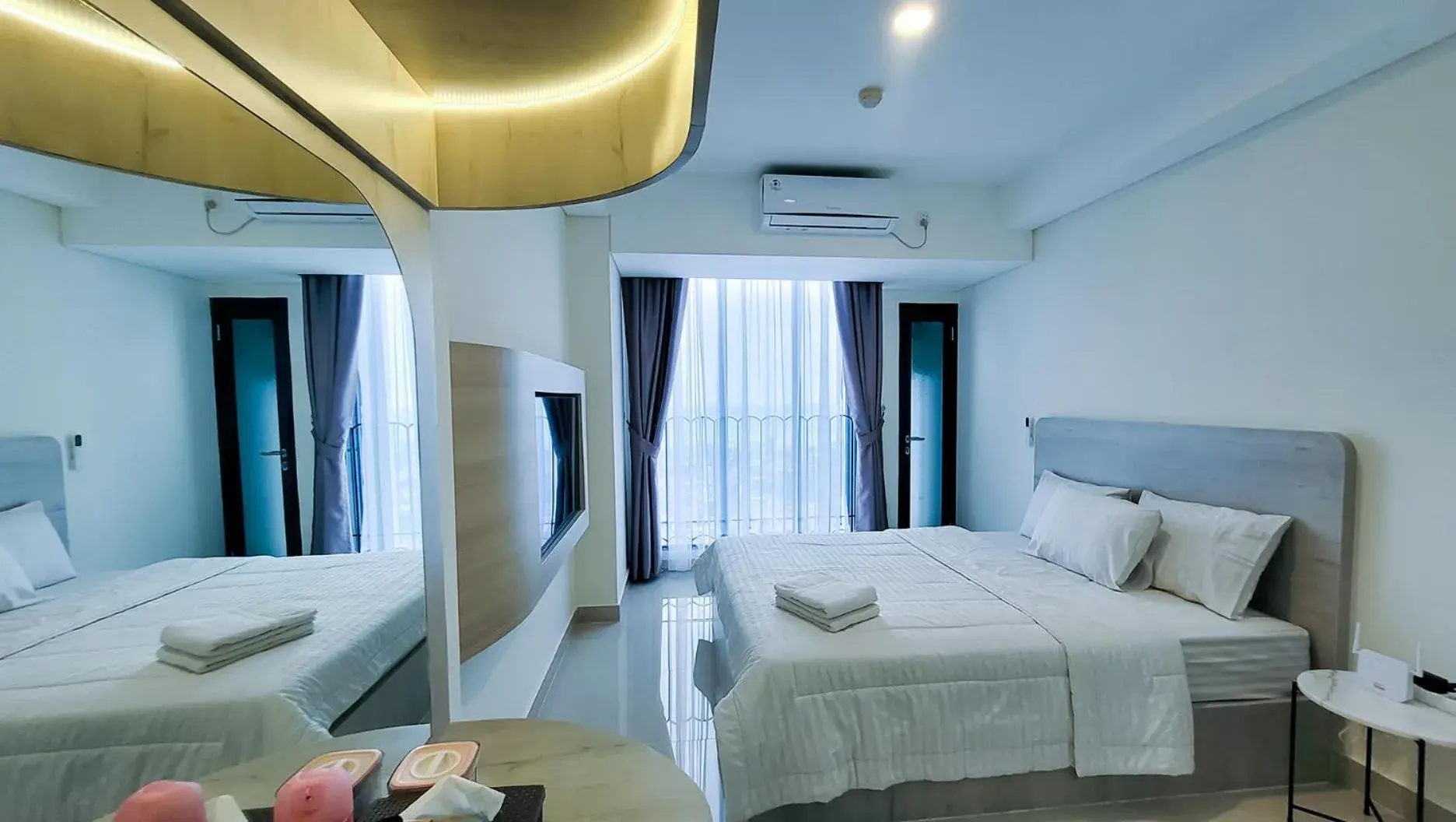 Studio Apartment with One Double Bed in Palam Mansion at Meisterstadt Pollux Habibie Apartment Studio Apartment with One Double Bed in Palam Mansion at Meisterstadt Pollux Habibie Apartment