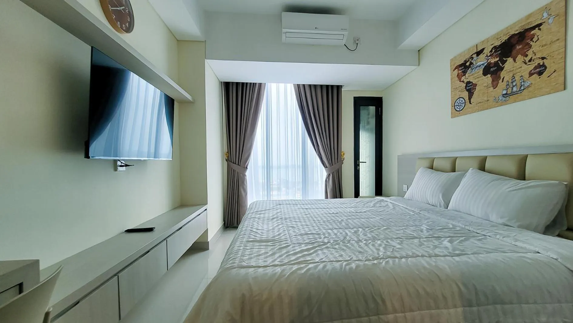 Bed in Palam Mansion at Meisterstadt Pollux Habibie Apartment