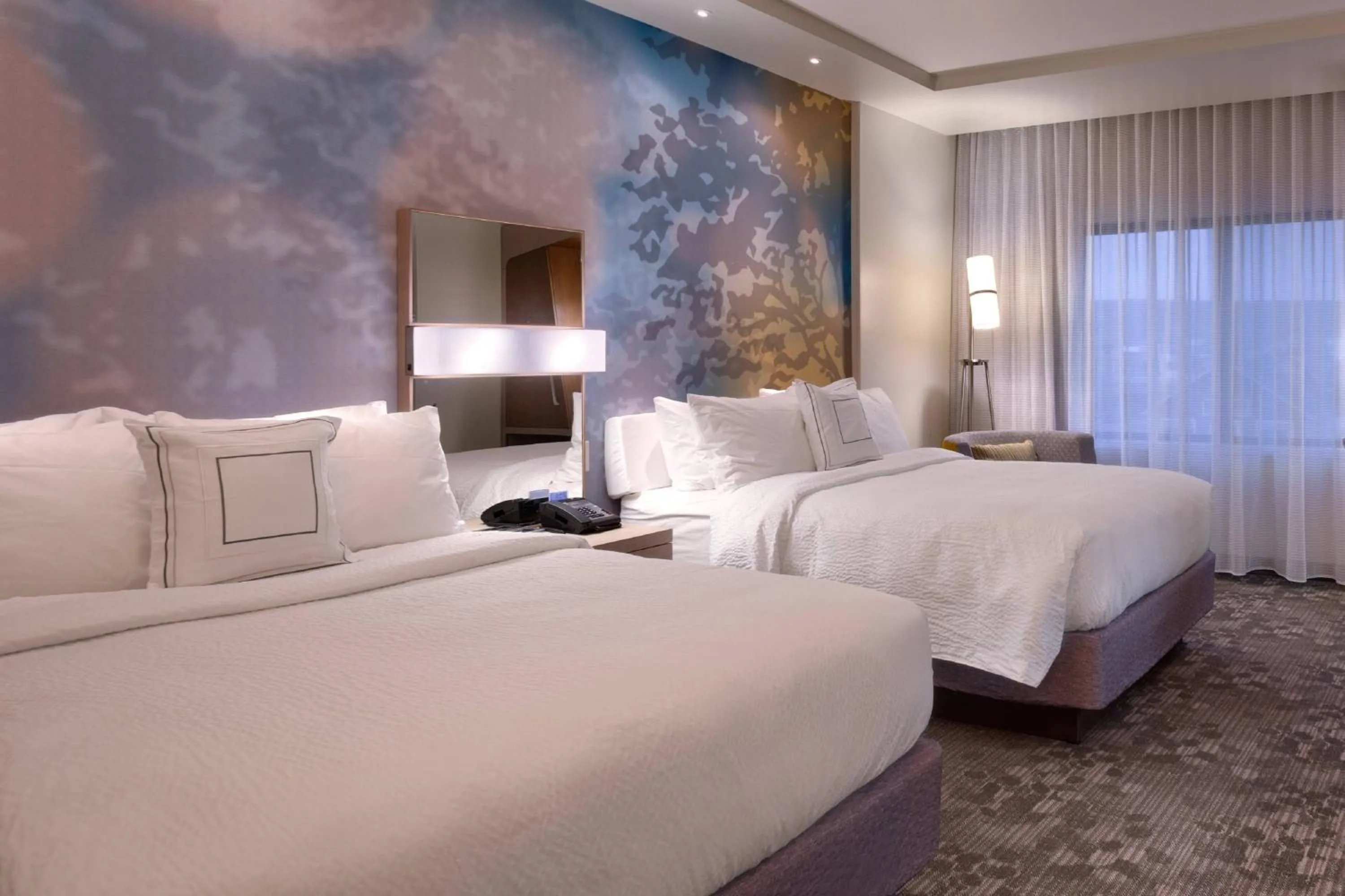 Bathroom, Bed in Courtyard by Marriott Lehi at Thanksgiving Point