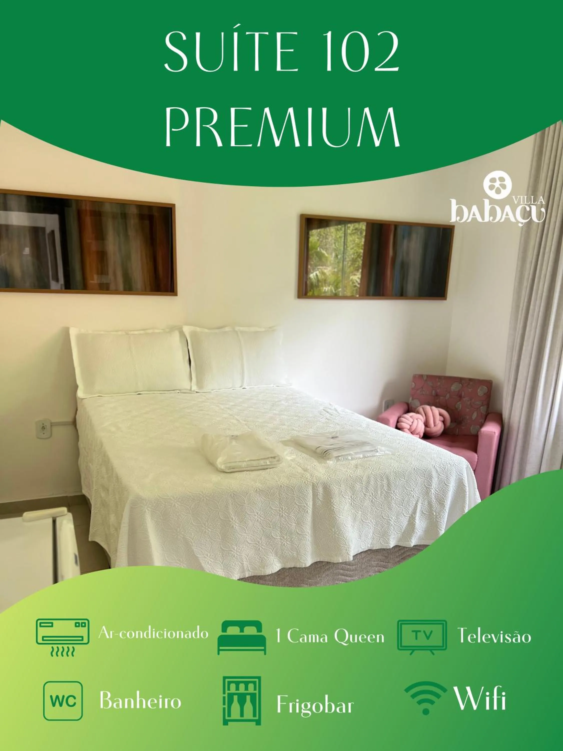 Bed in Hotel Villa Babaçu