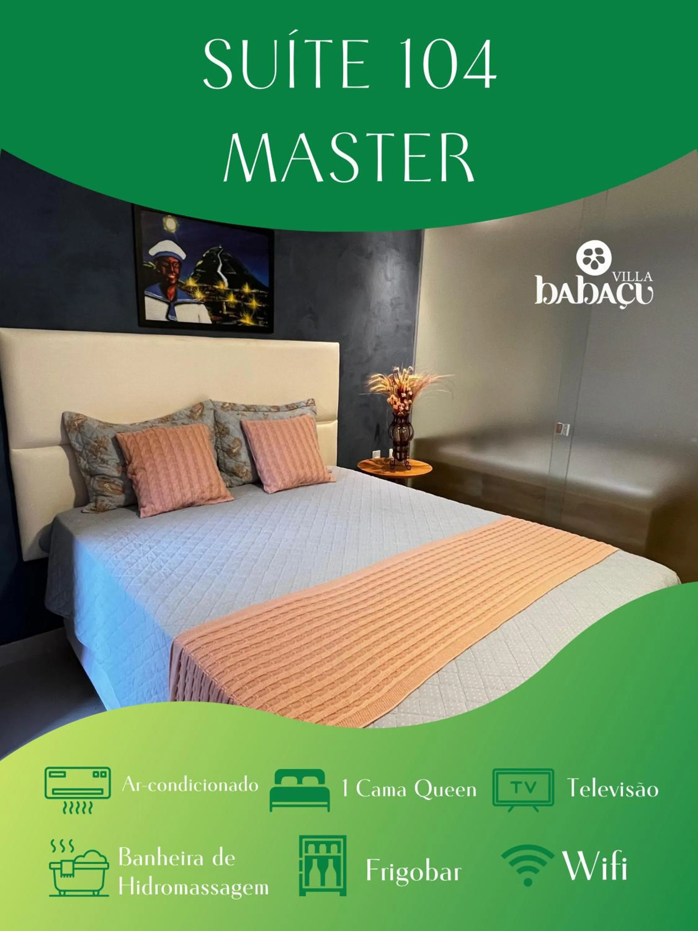 Bed in Hotel Villa Babaçu