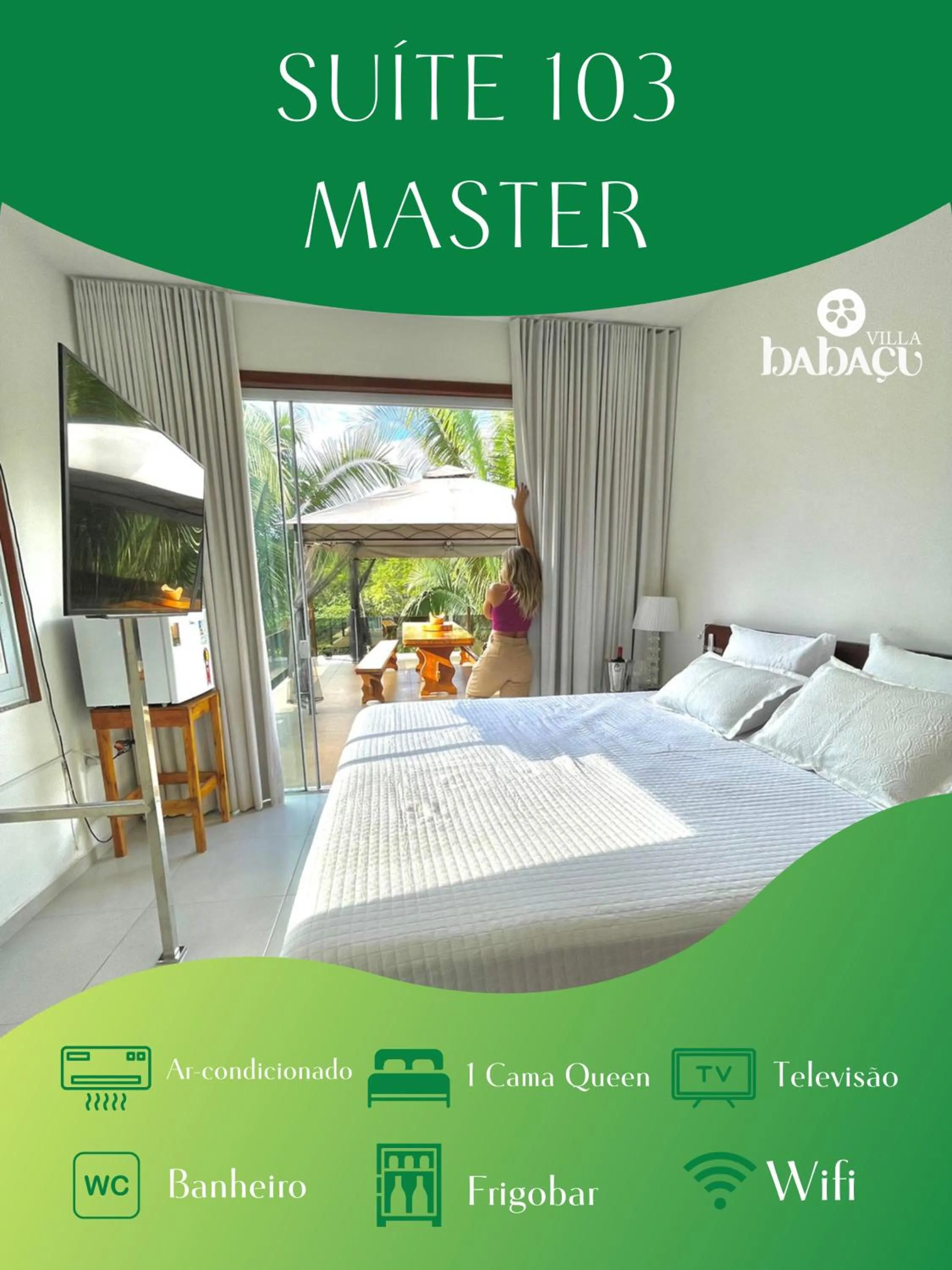 Bed in Hotel Villa Babaçu