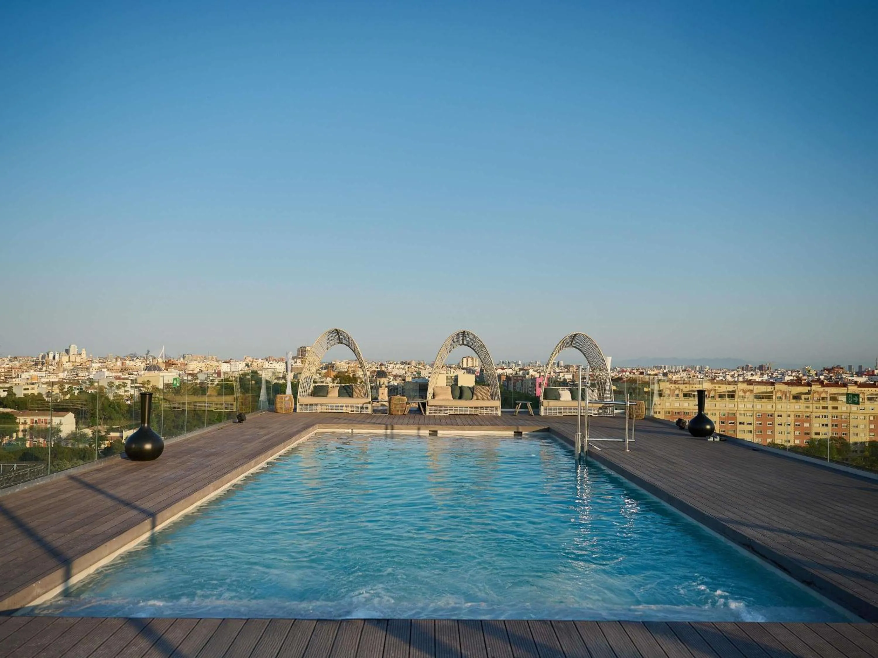 Pool view in Novotel Valencia Lavant