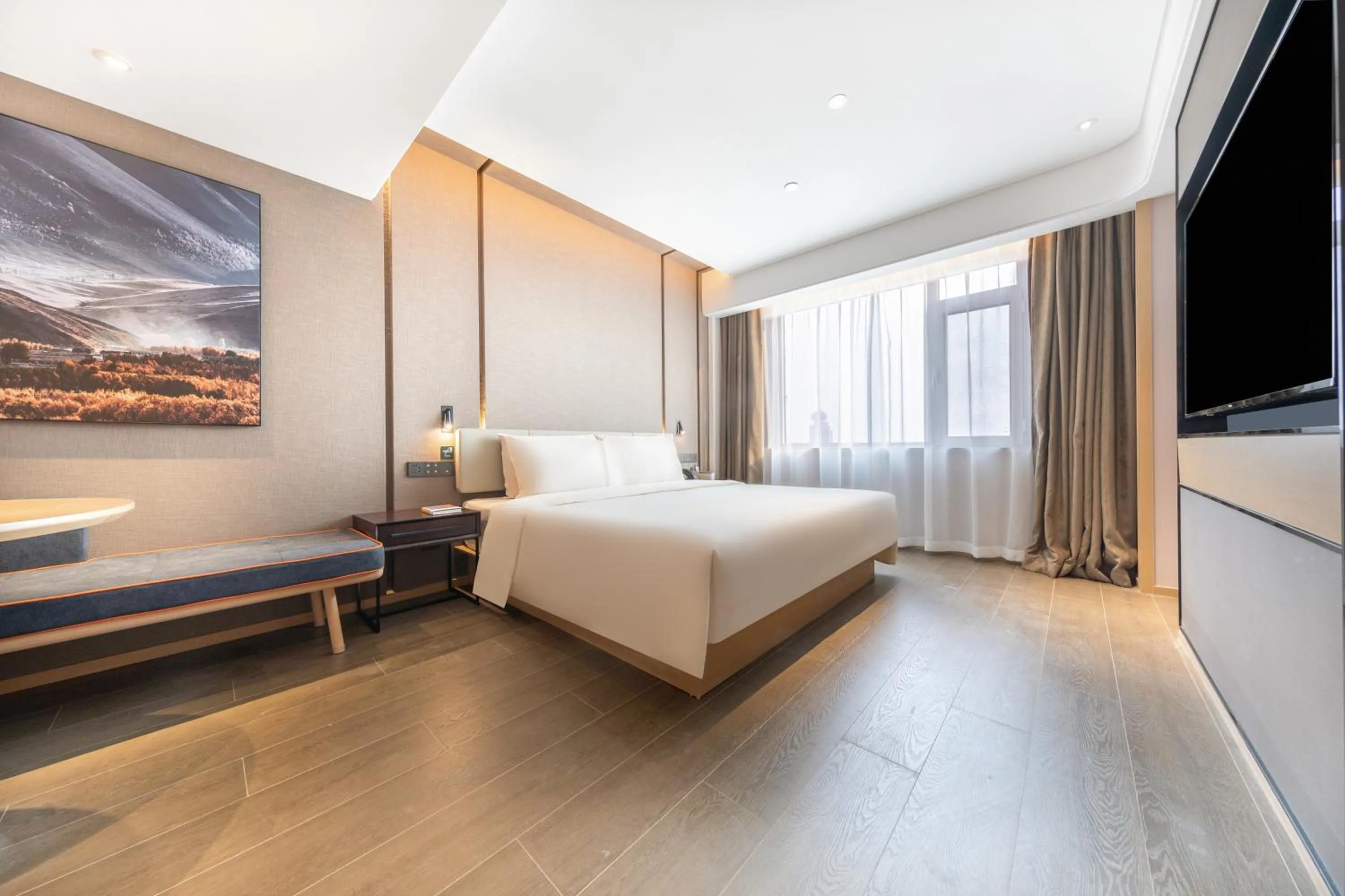Bed in Atour Hotel Bohai International Plaza Binzhou