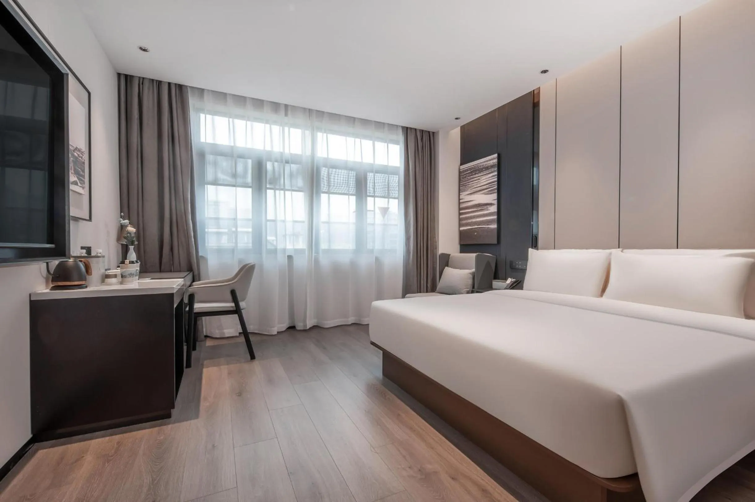 Bed in Atour Hotel Jiaojiang Taizhou