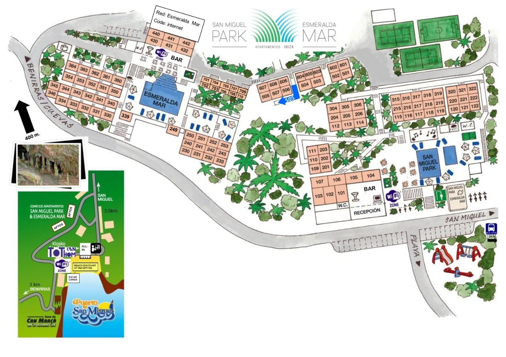 Location in Apartamentos San Miguel Park & Esmeralda Mar