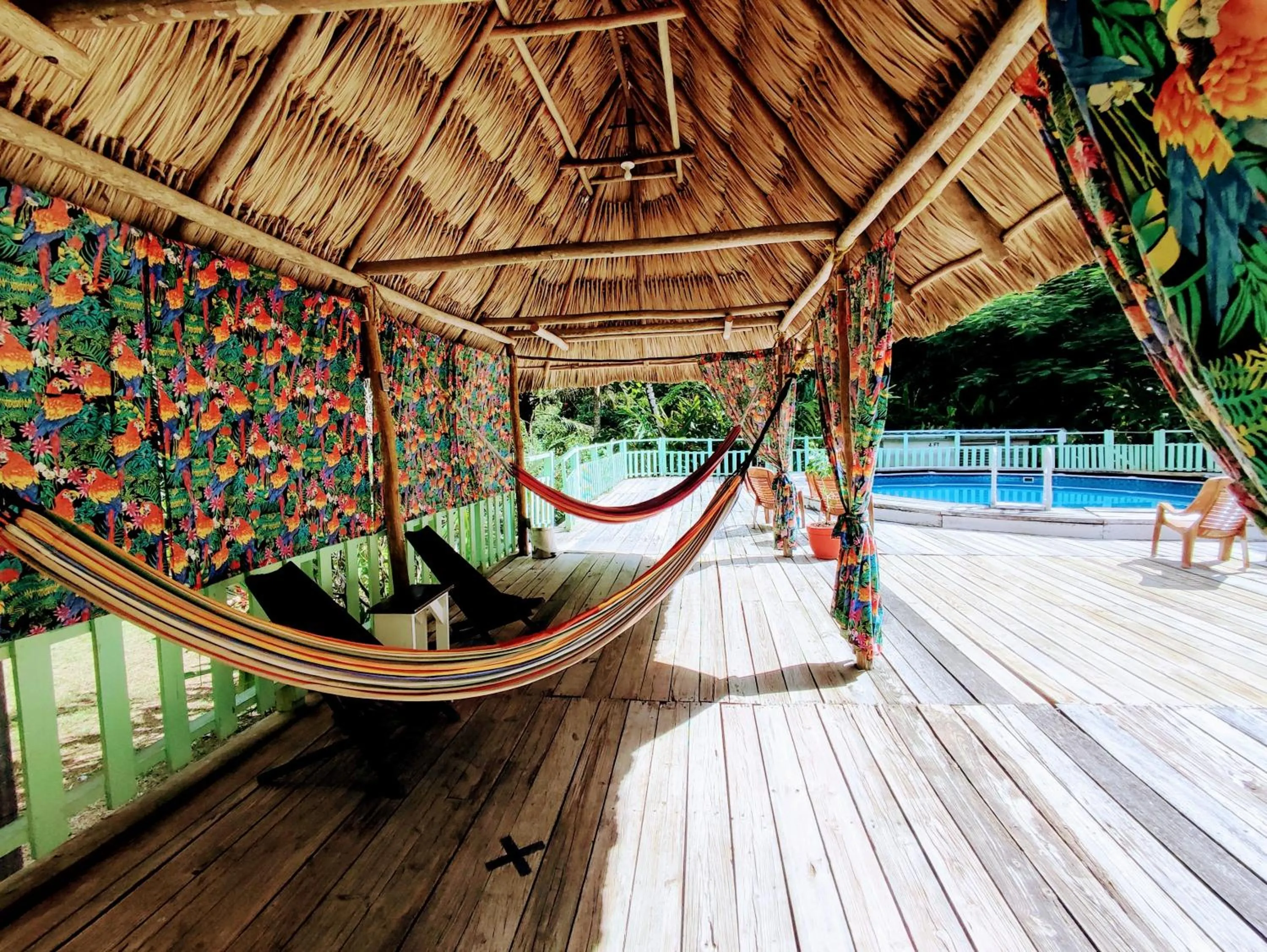 Pool view in Maya Mountain Lodge