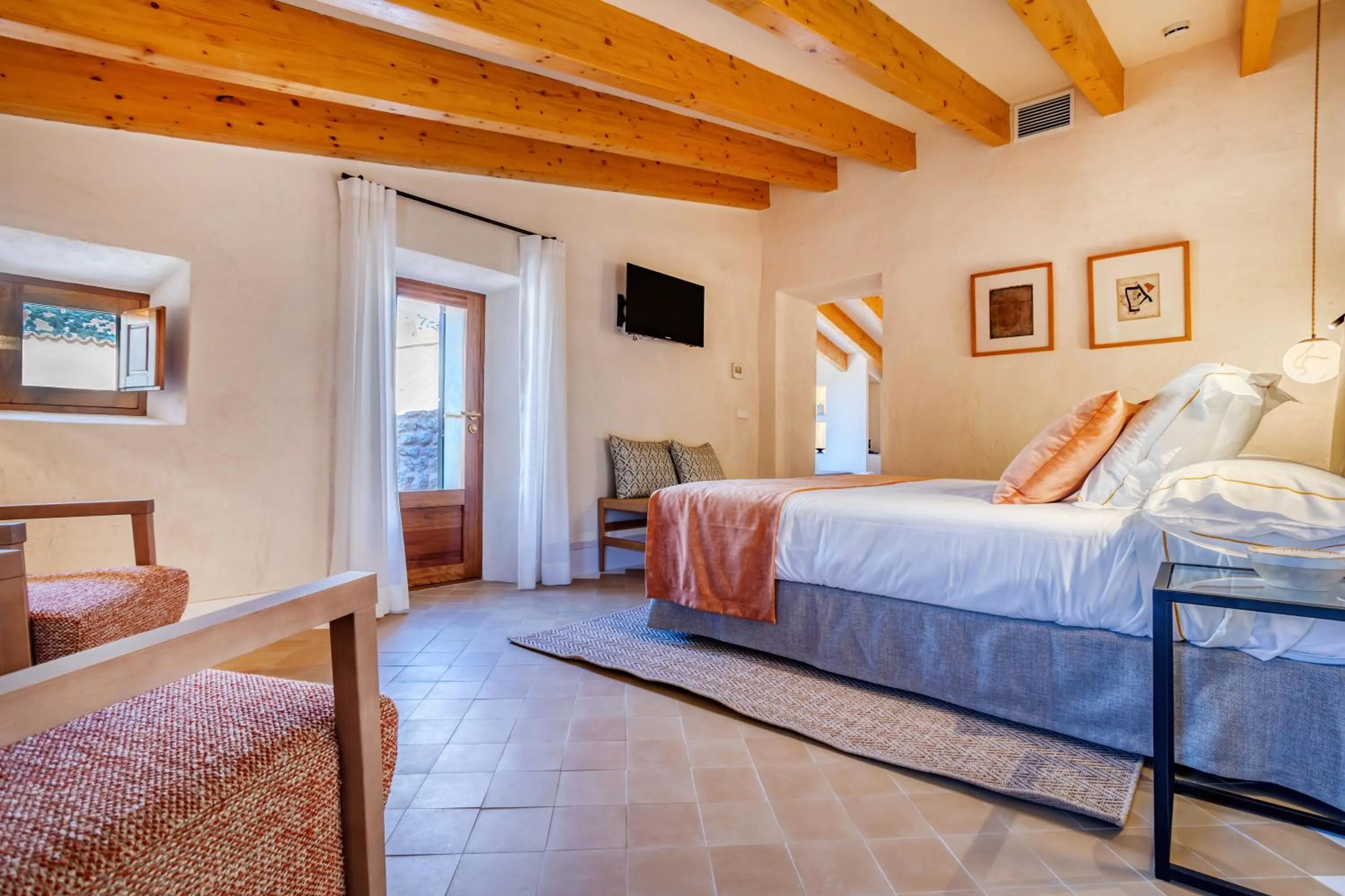 Bed in Finca Hotel Son Palou