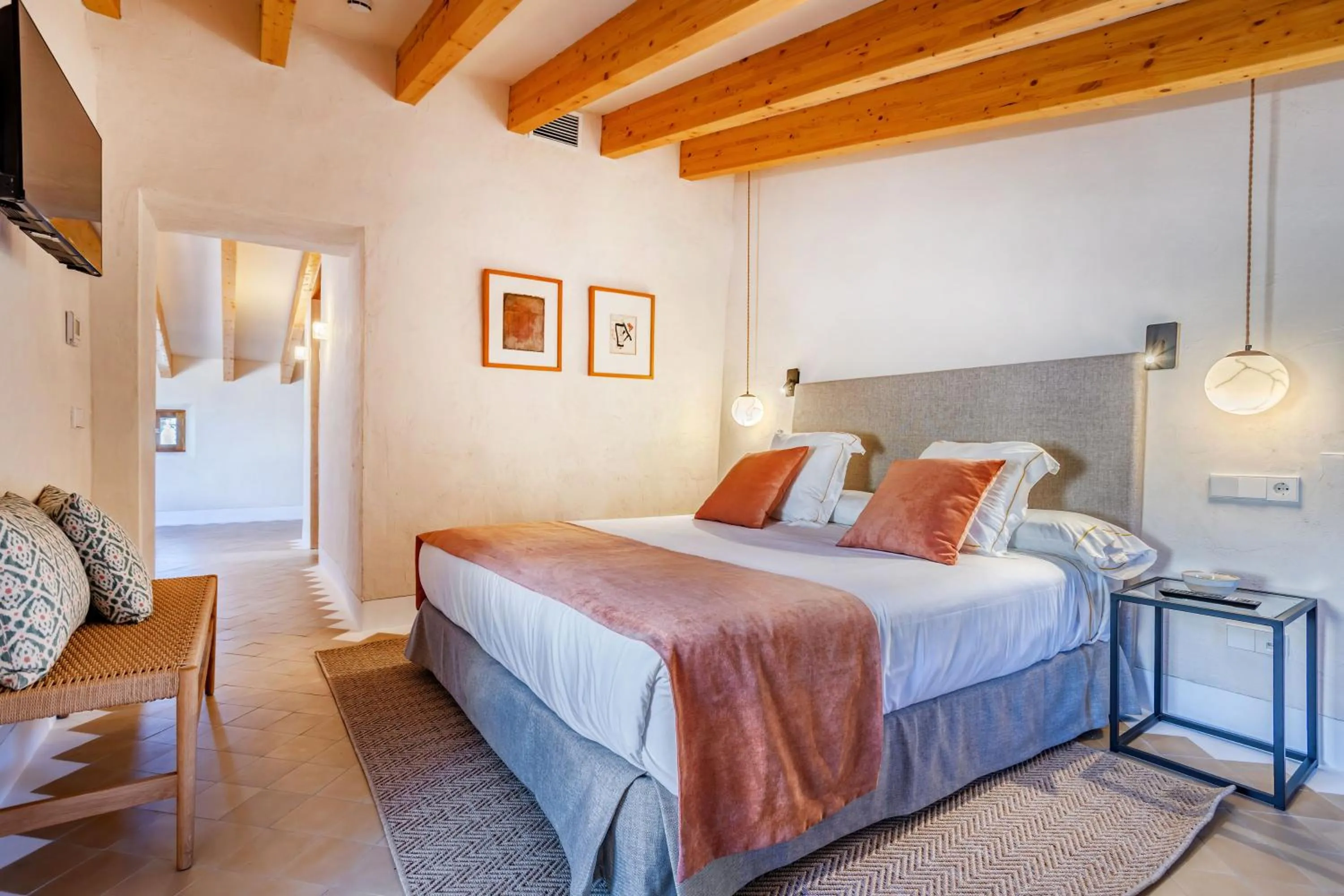 Bed in Finca Hotel Son Palou