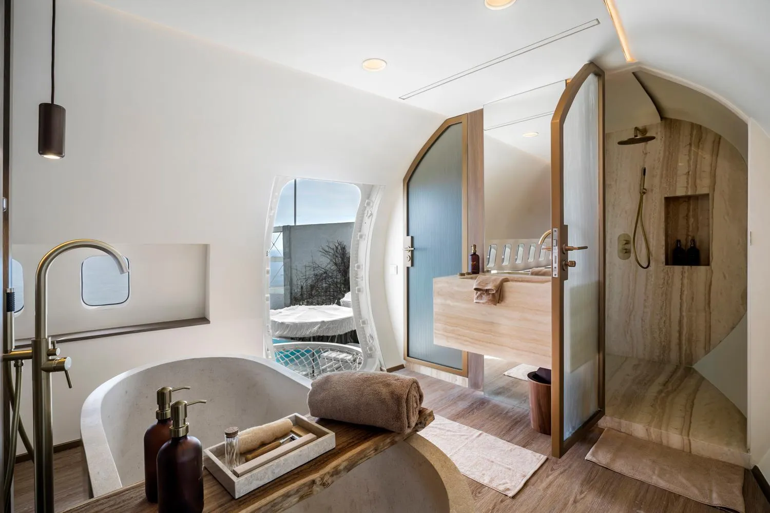 Shower, Bed in Private Jet Villa Uluwatu
