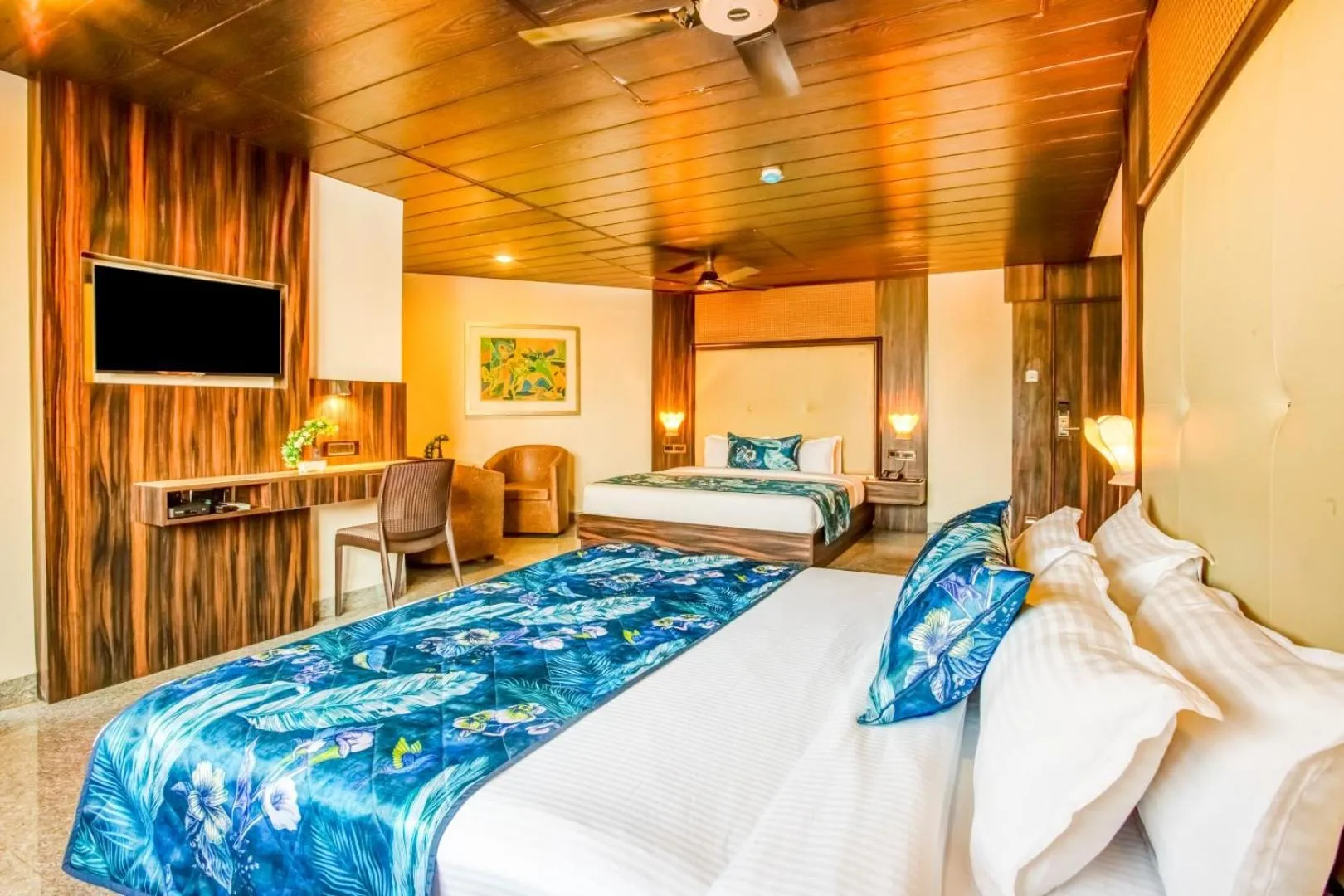 Communal lounge/ TV room, Bed in Summit Calangute Resort & Spa