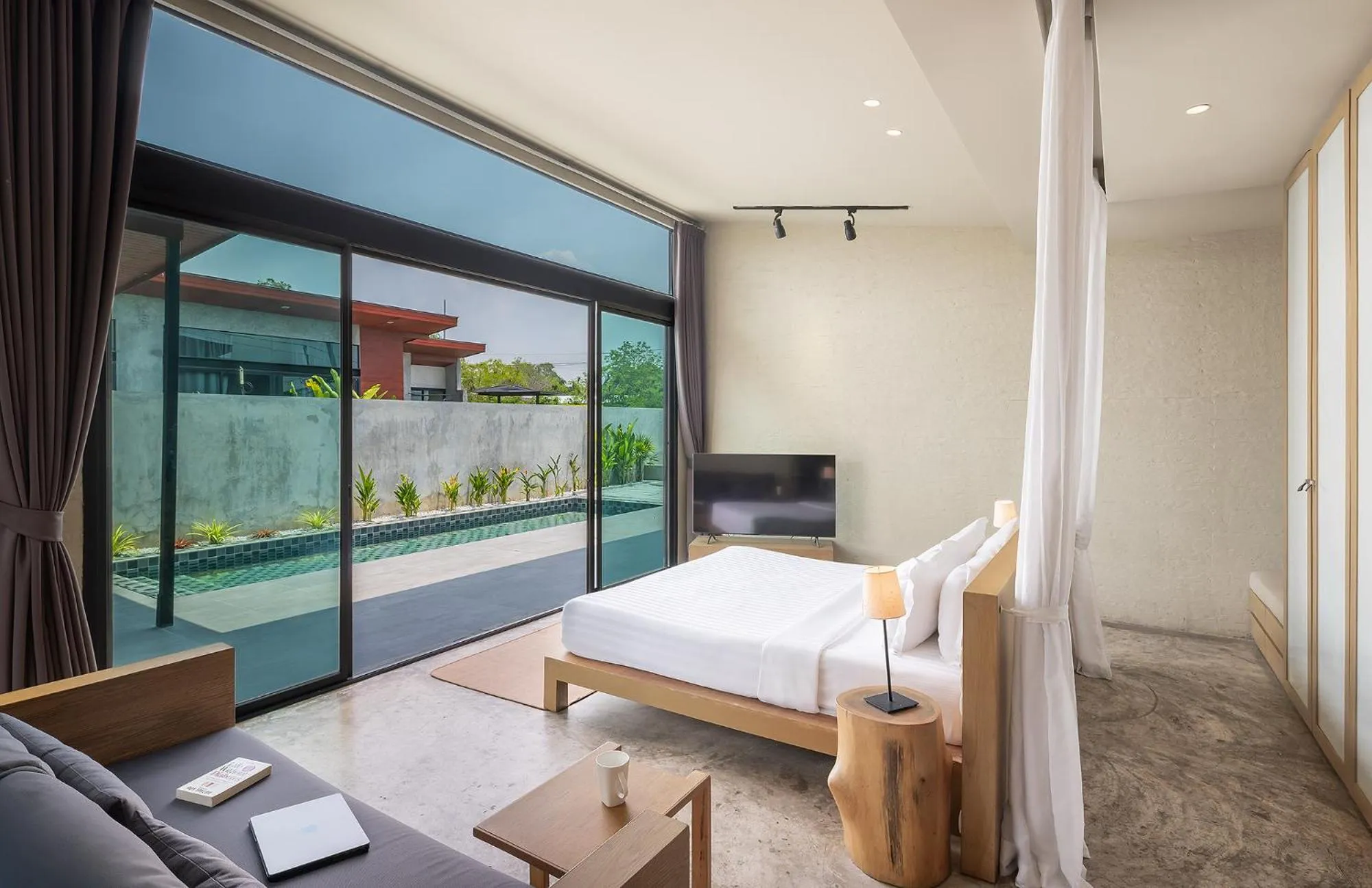 View (from property/room), Bed in Sunday Sea Two Pool Villa Pattaya