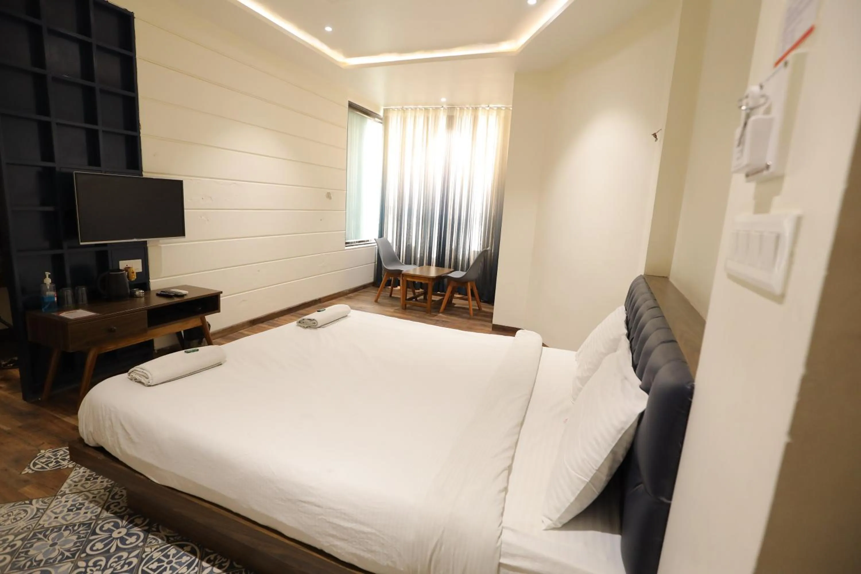 Bed in Hotel Sudarshan Palace