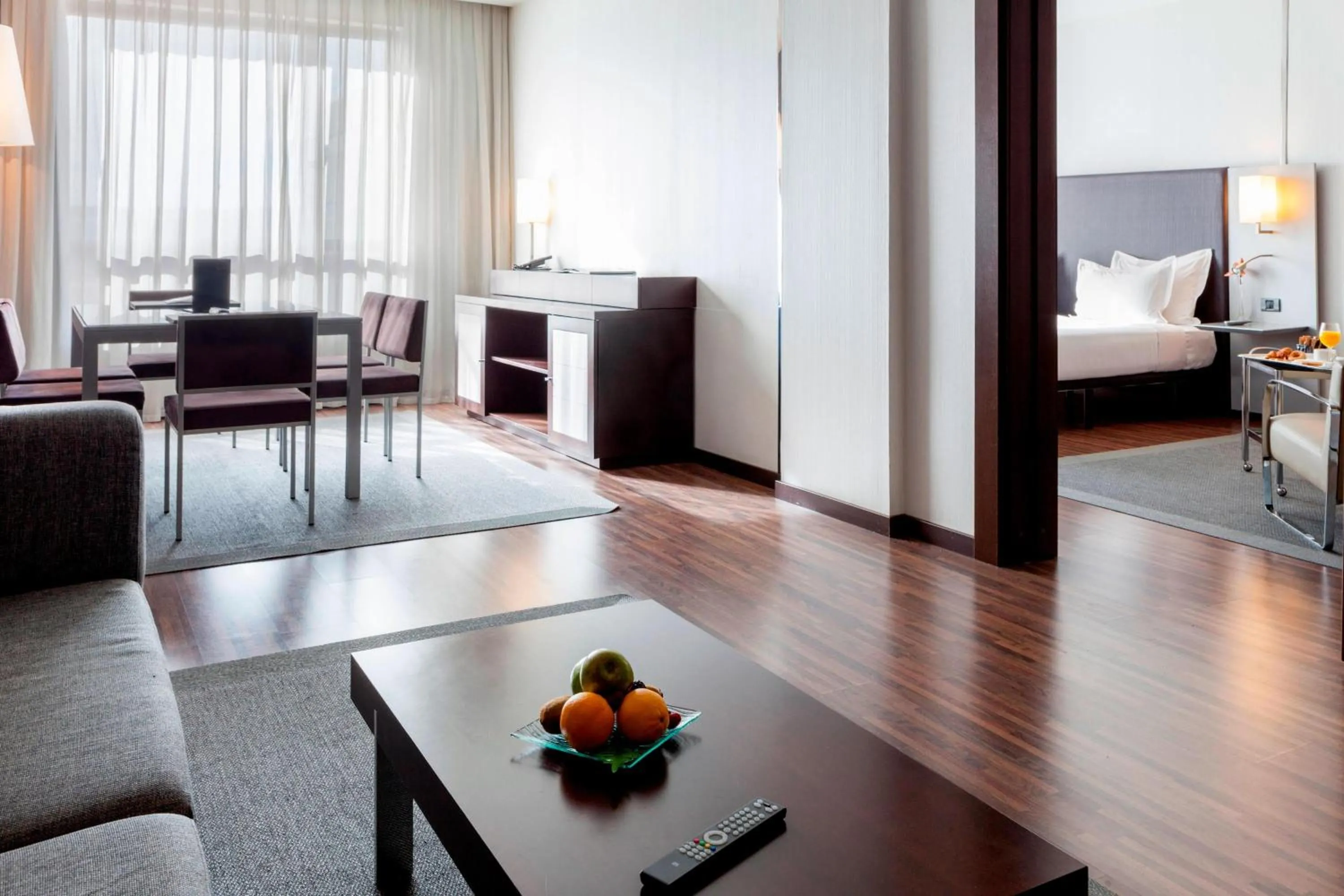 Photo of the whole room, Bed in AC Hotel by Marriott Madrid Airport