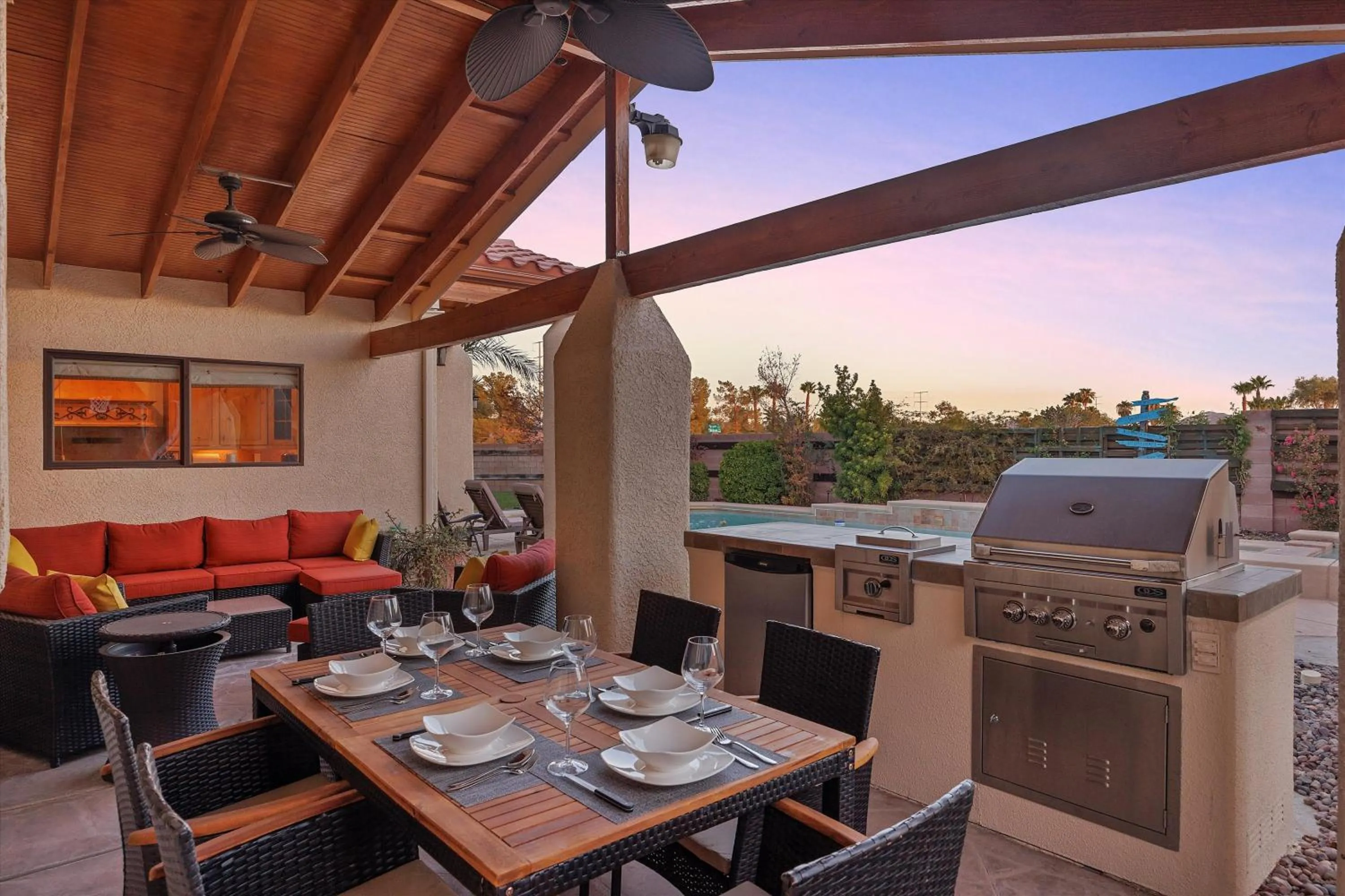 Patio in Luxury villa with pool and spa