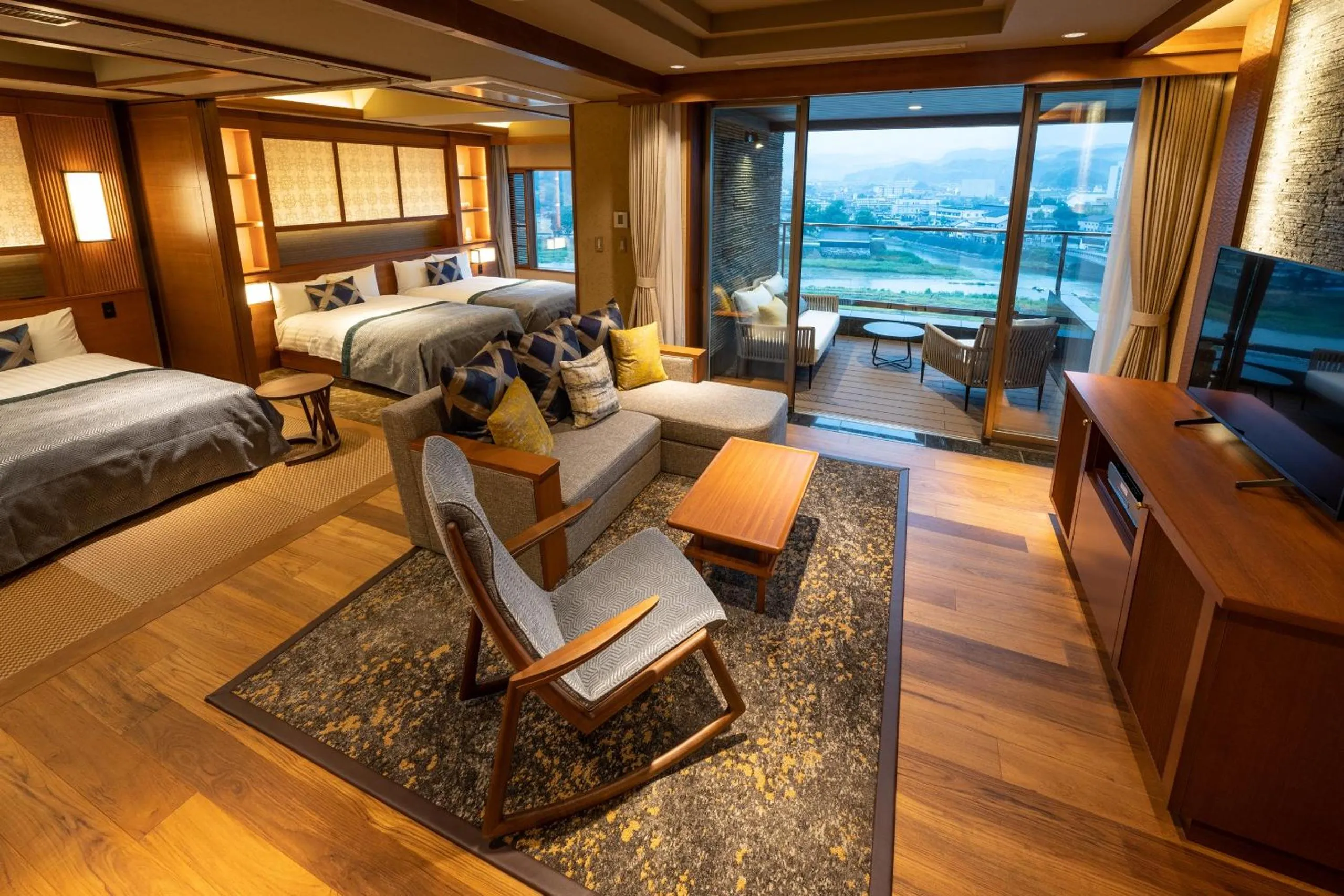 Bed in Ryokan Ayu no Sato