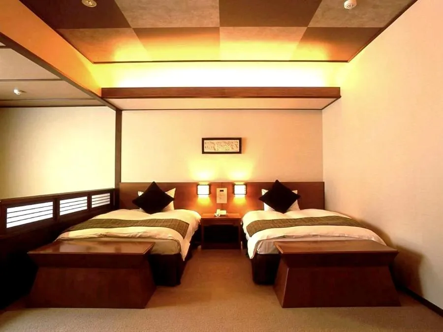 Bed in Ryokan Ayu no Sato